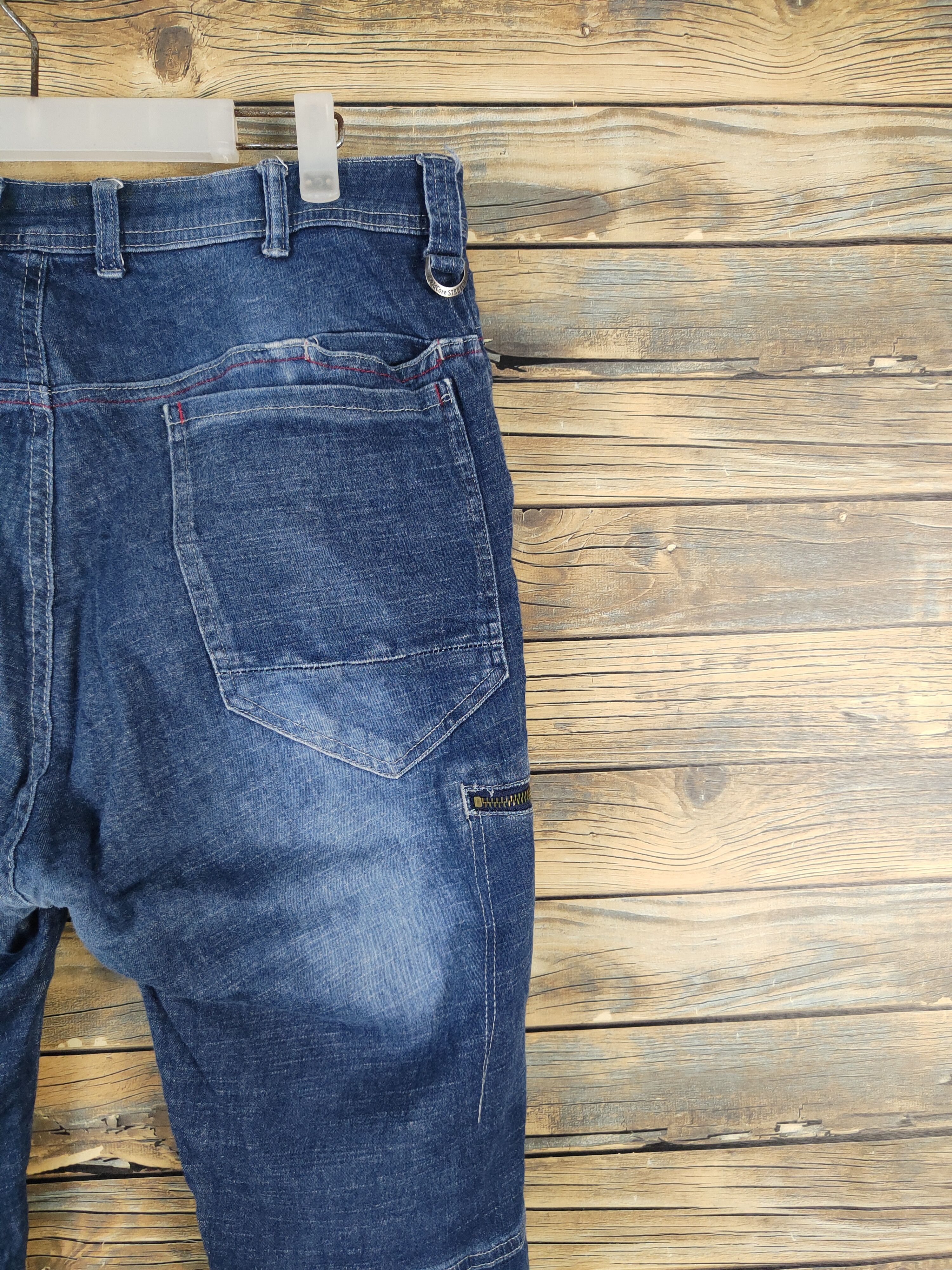 Japanese Brand FieldCore Dark Blue Distressed Ripped Soft Jeans #W2088 Size US 33 - 10 Thumbnail