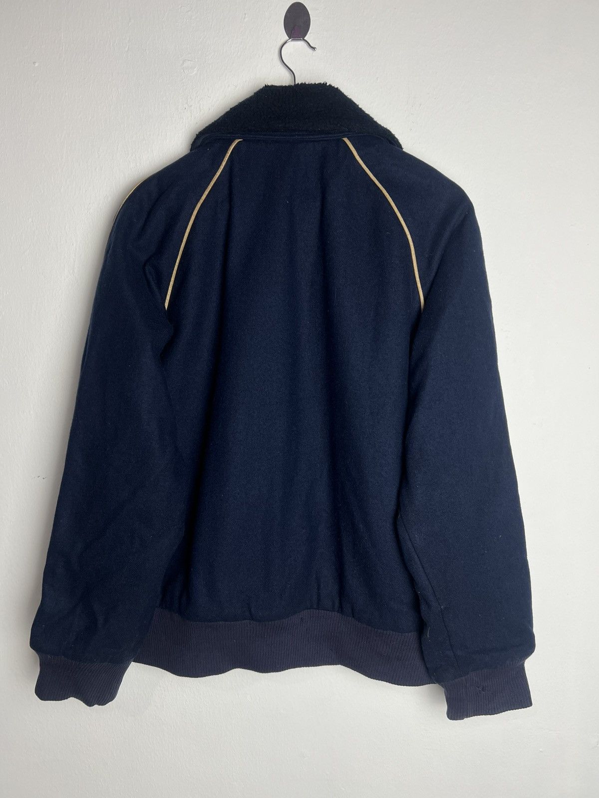 Adidas Vintage 90s Adidas Trefoil Quilted Wool Zip Up Jacket Size US L / EU 52-54 / 3 - 2 Thumbnail