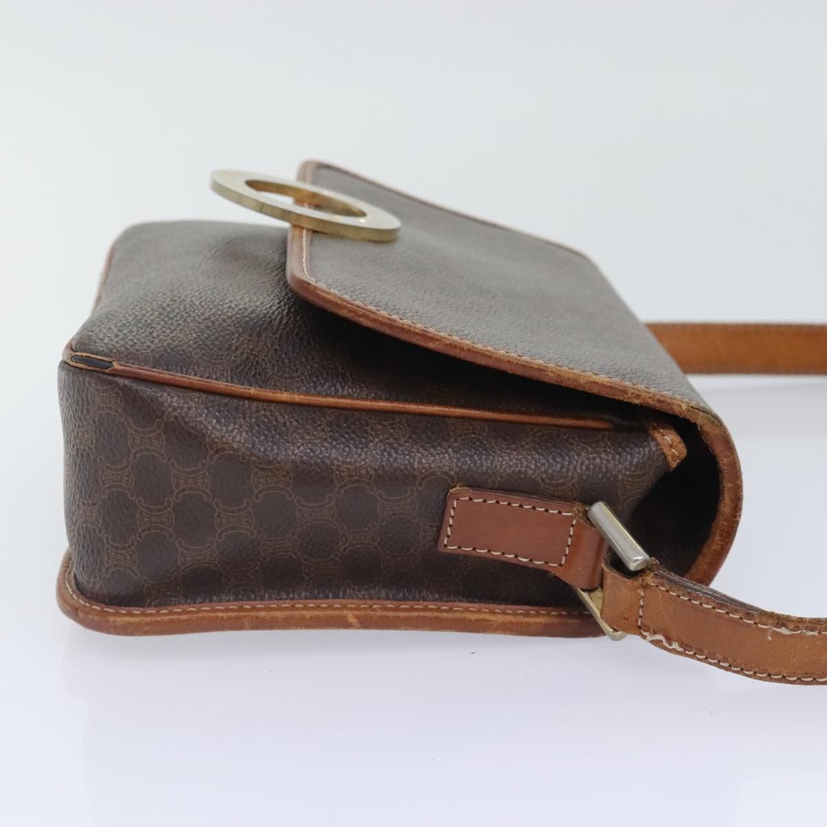 Celine CELINE Macadam Canvas Shoulder Bag Pvc Leather Brown Gold Size ONE SIZE - 4 Thumbnail