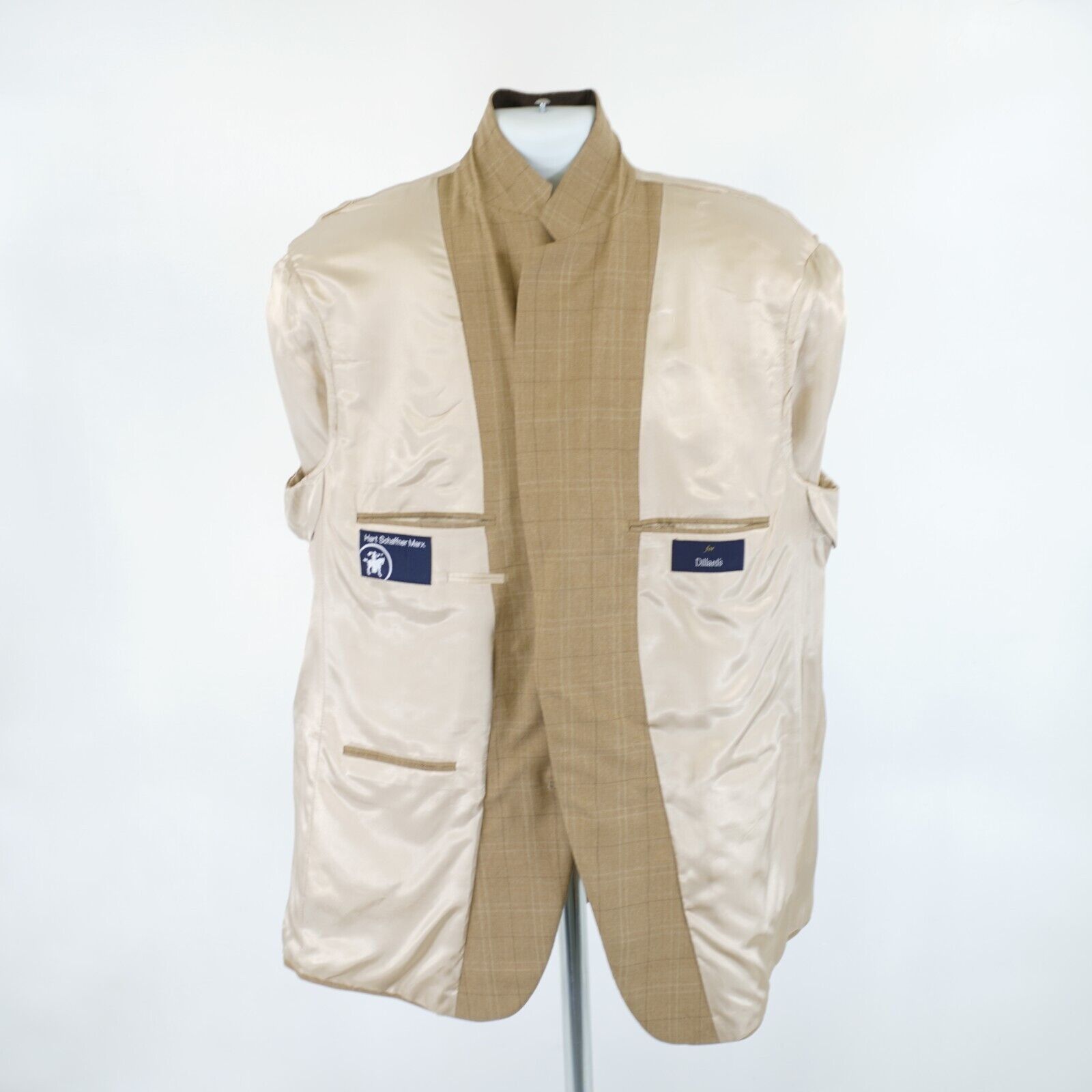 Hart Schaffner Marx Hart Schaffner Marx Tan Basketweave Windowpane Sport Coat / Size 44L - 11 Thumbnail