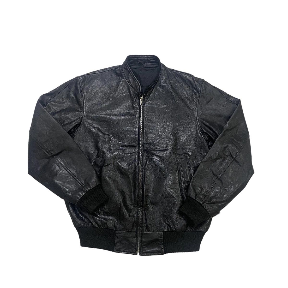 Genuine Leather Vintage 80s Bomber sheepskin leather jacket Size US M / EU 48-50 / 2 - 14 Thumbnail