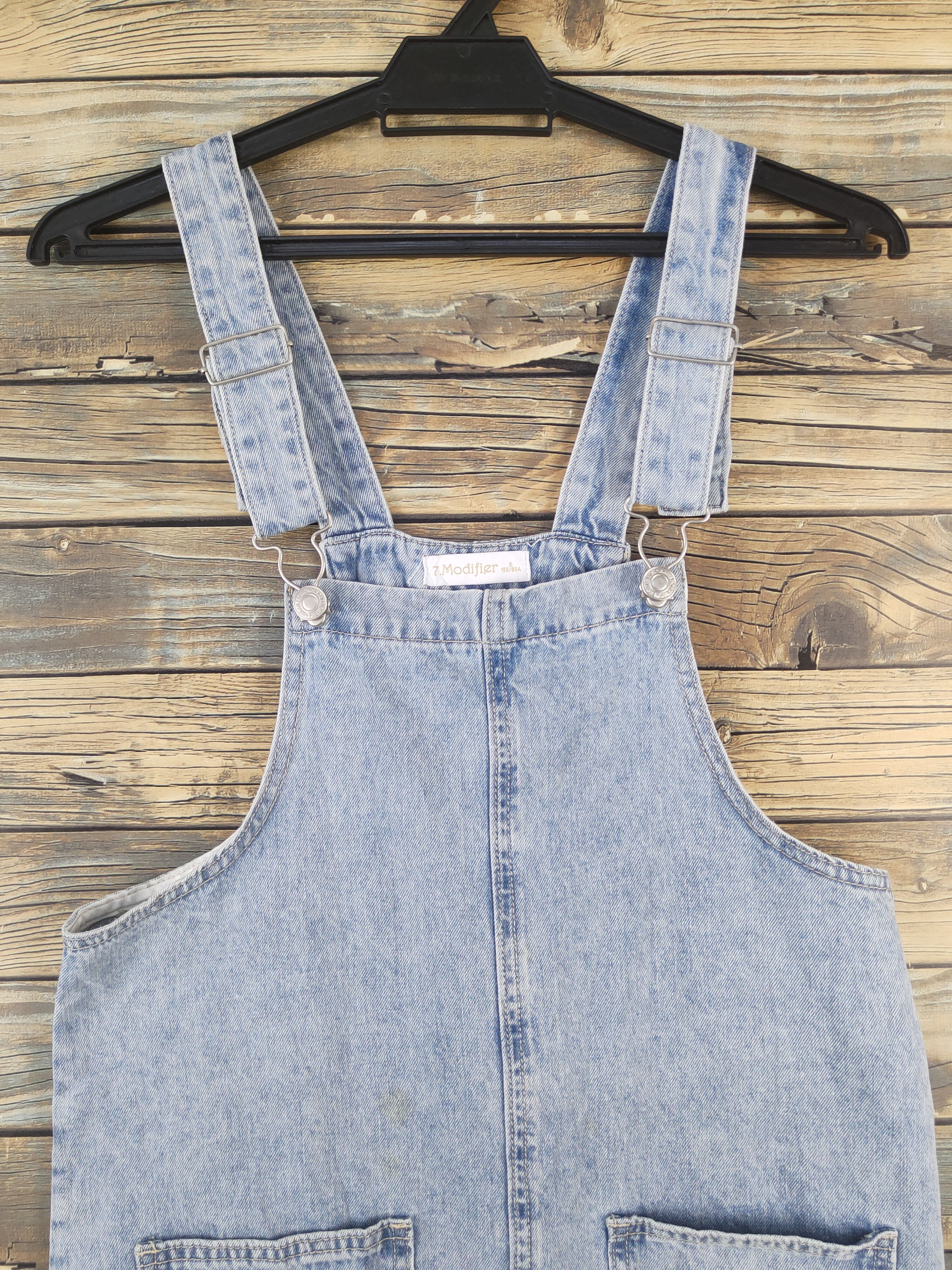 Japanese Brand × Vintage rare item by 7.Modifier Light Blue Denim Skirt Jumpsuits Size 33" - 2 Thumbnail