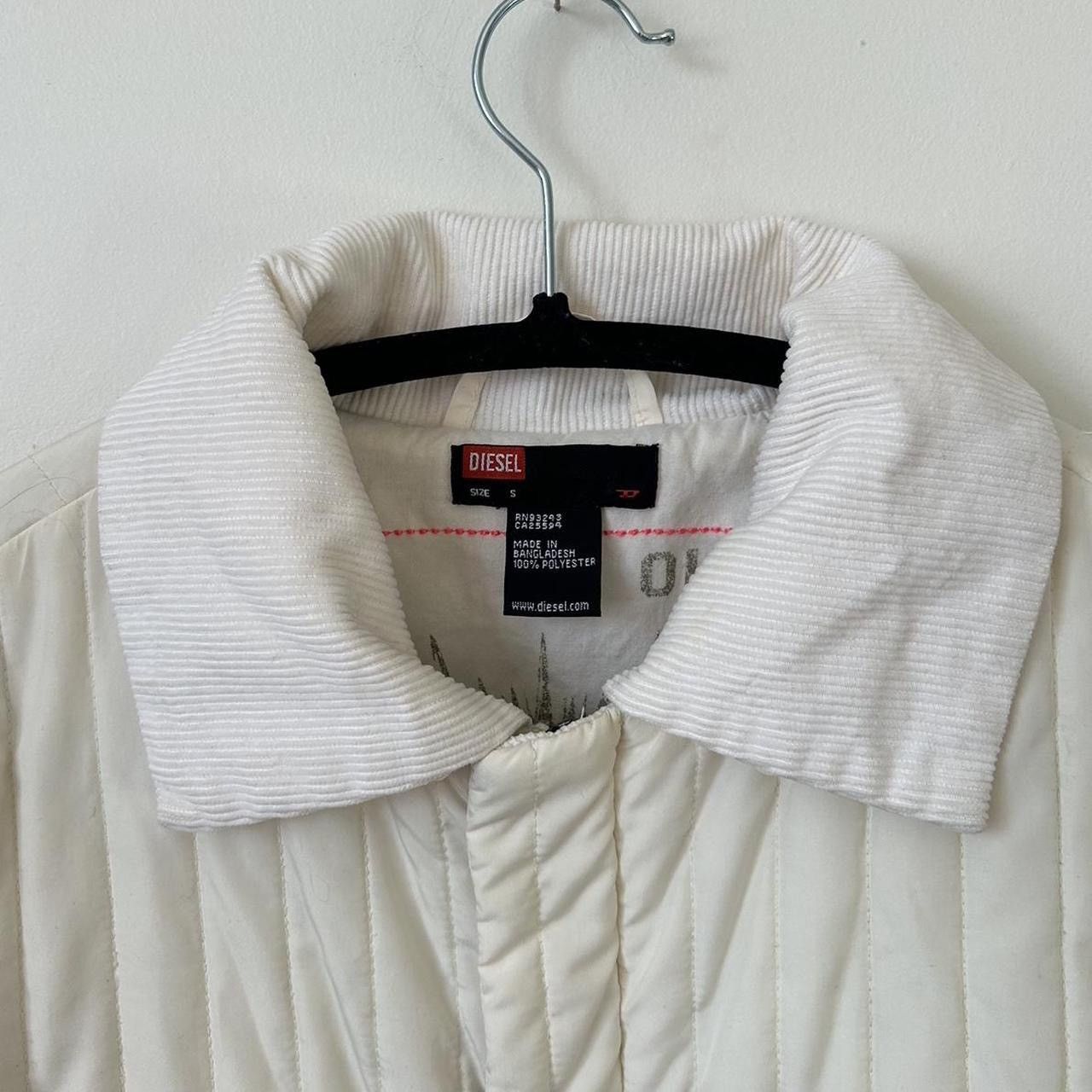Diesel × Y/Project DIESEL Cream Quilted coat w/ corduroy trim Size S / US 4 / IT 40 - 2 Thumbnail