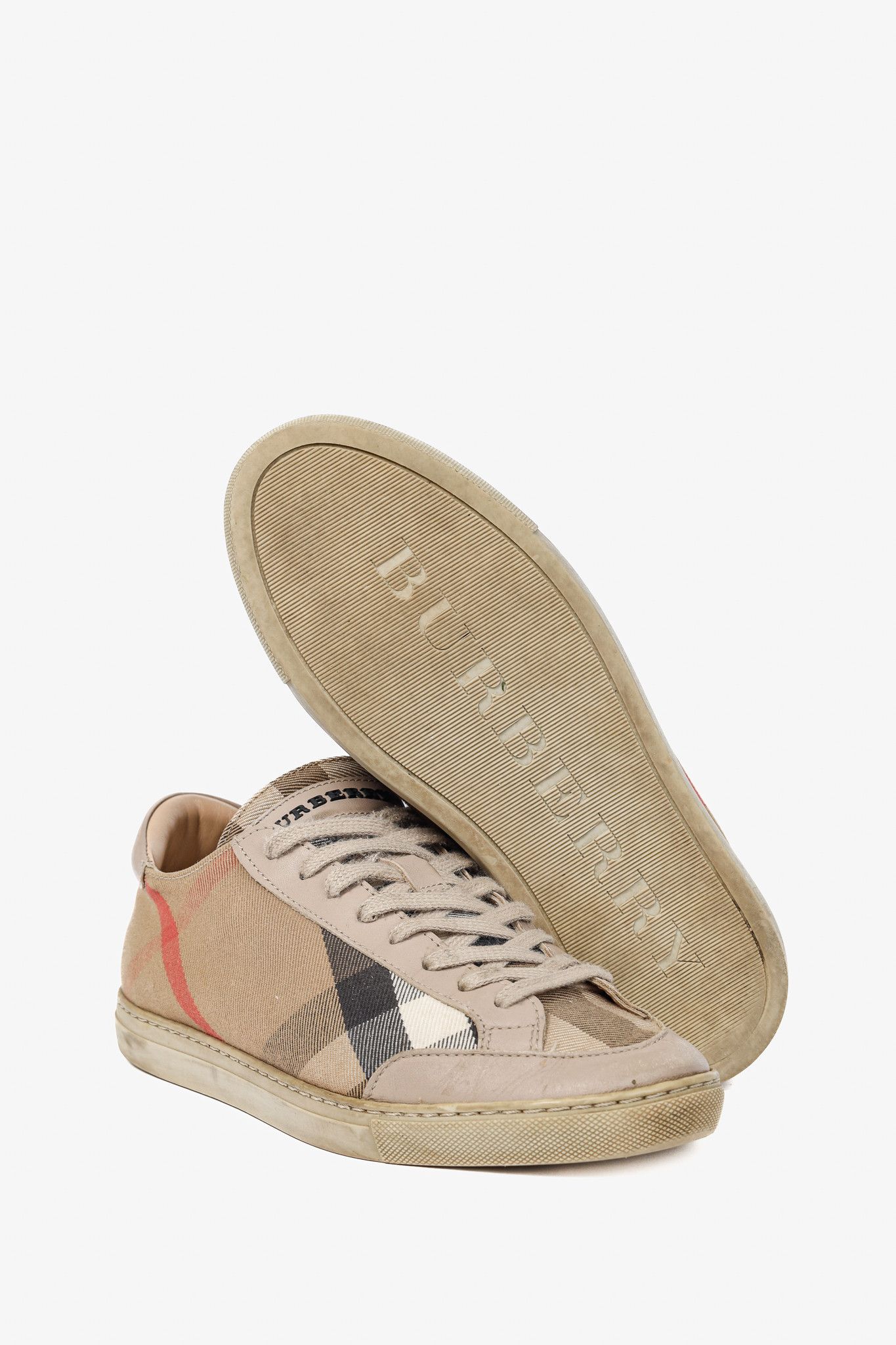 Burberry Burberry Hartfields Check Lace-Up Low-Top Sneakers Size US 5.5 / IT 35.5 - 4 Thumbnail
