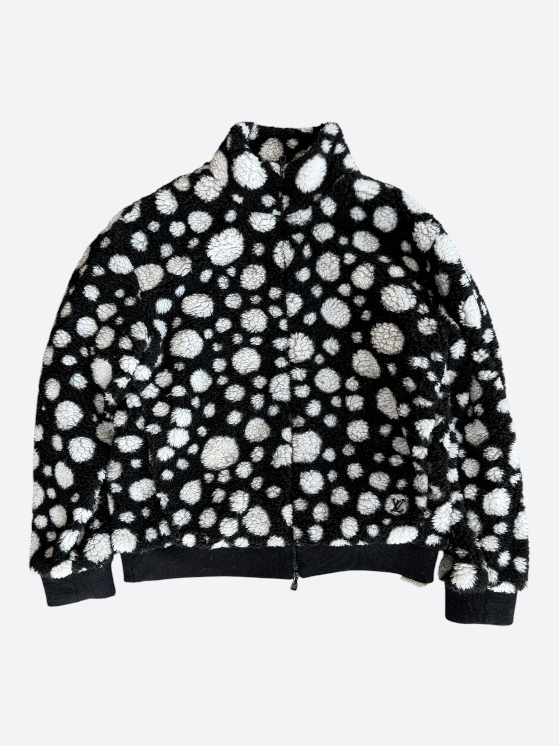Louis Vuitton Yayoi Kusama Black & White Polka Dot Fleece Jacket Size US XXL / EU 58 / 5 - 1 Thumbnail