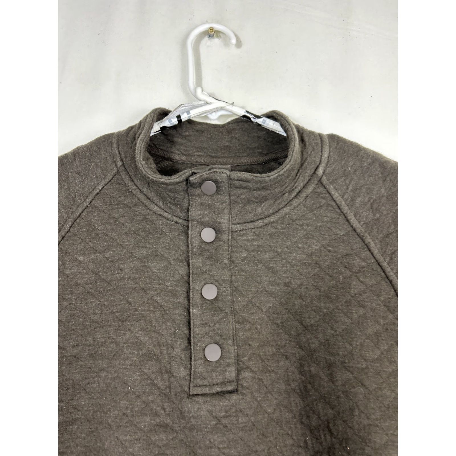 Eddie Bauer Eddie Bauer Mens XL Pullover Quilted Brown 1/4 Snap Pouch Pocket Sweater Size US XL / EU 56 / 4 - 3 Thumbnail