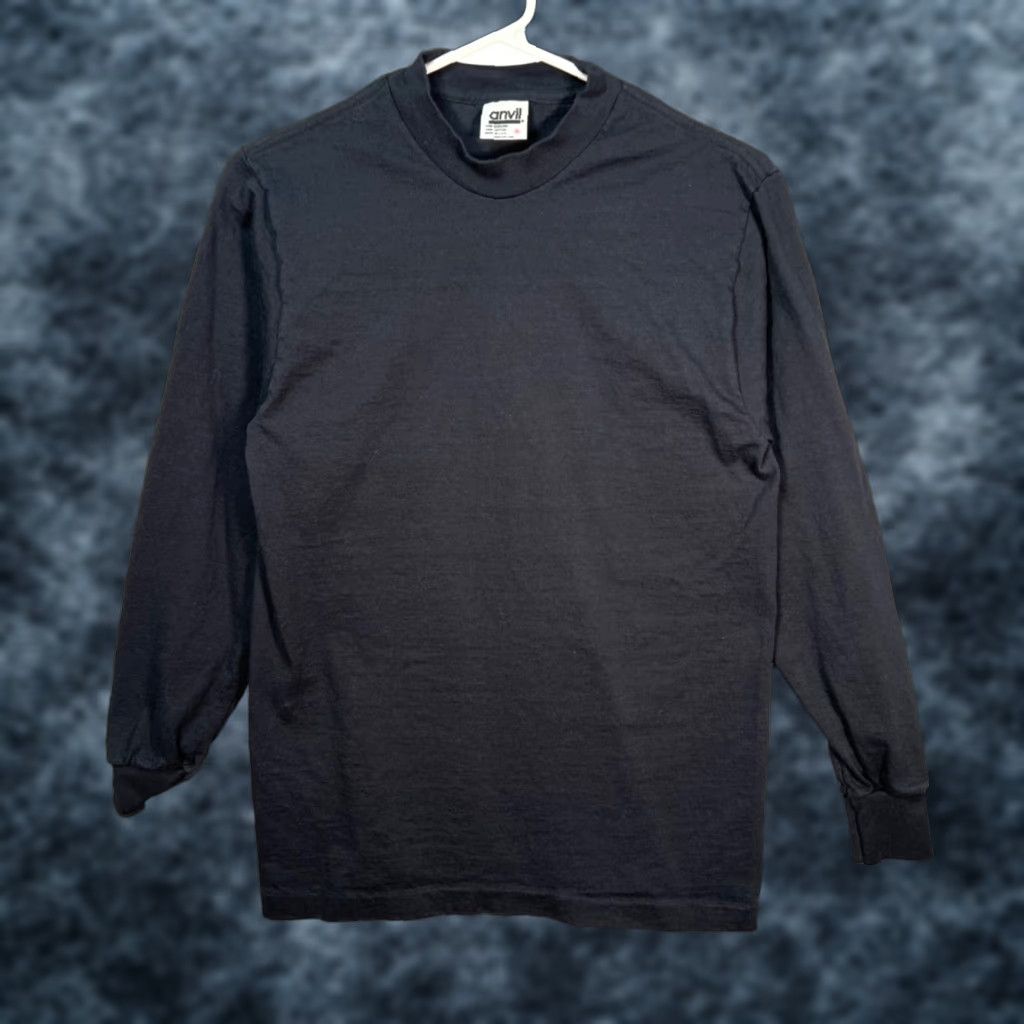 Anvil Anvil Mens Small Black Long-Sleeve T-Shirt Made In USA Classic Fit Size US S / EU 44-46 / 1 - 1 Thumbnail