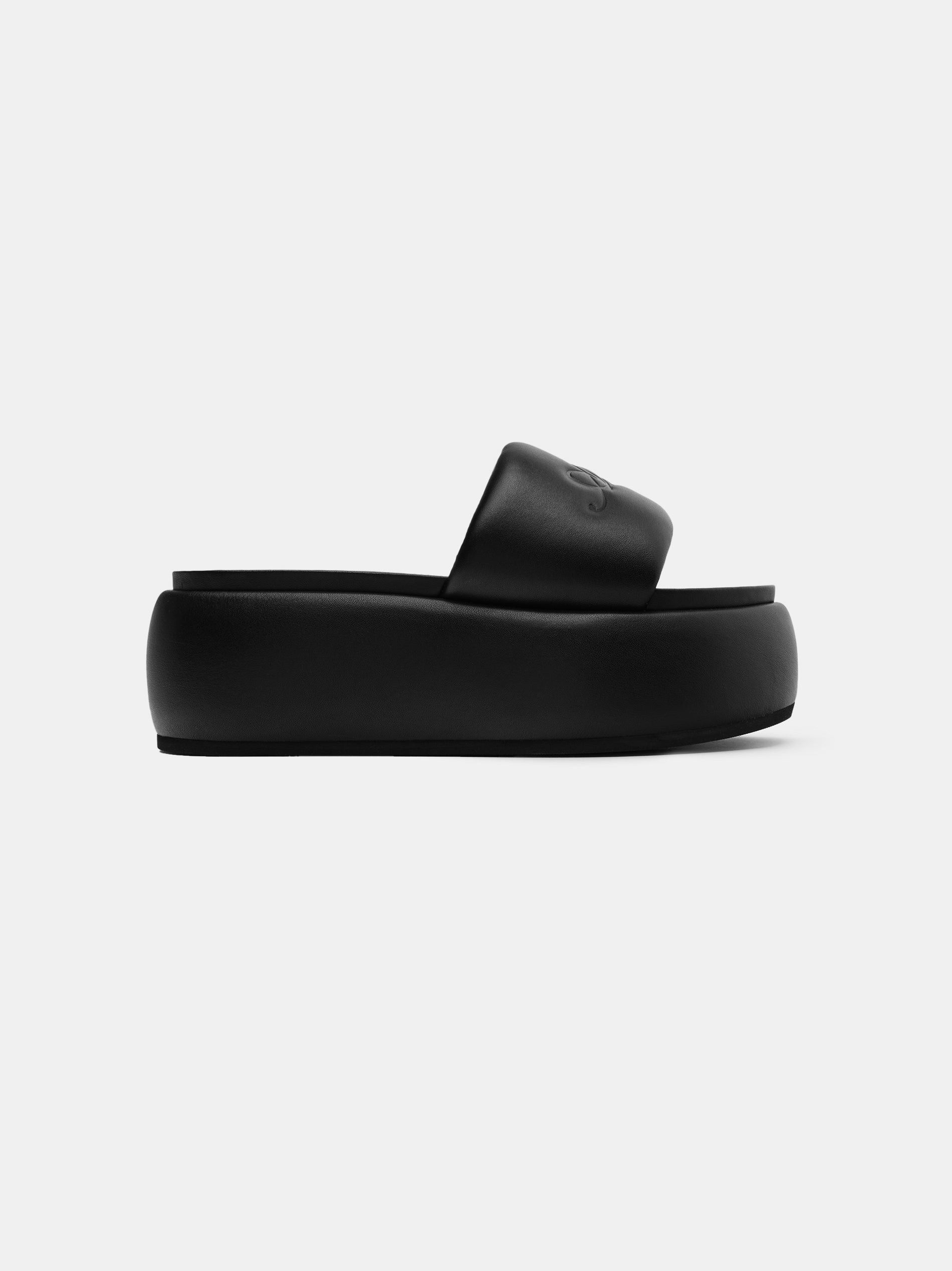 Amiri oc11z0525 Script Platform Sandals in Black Size US 8 / IT 38 - 1 Thumbnail