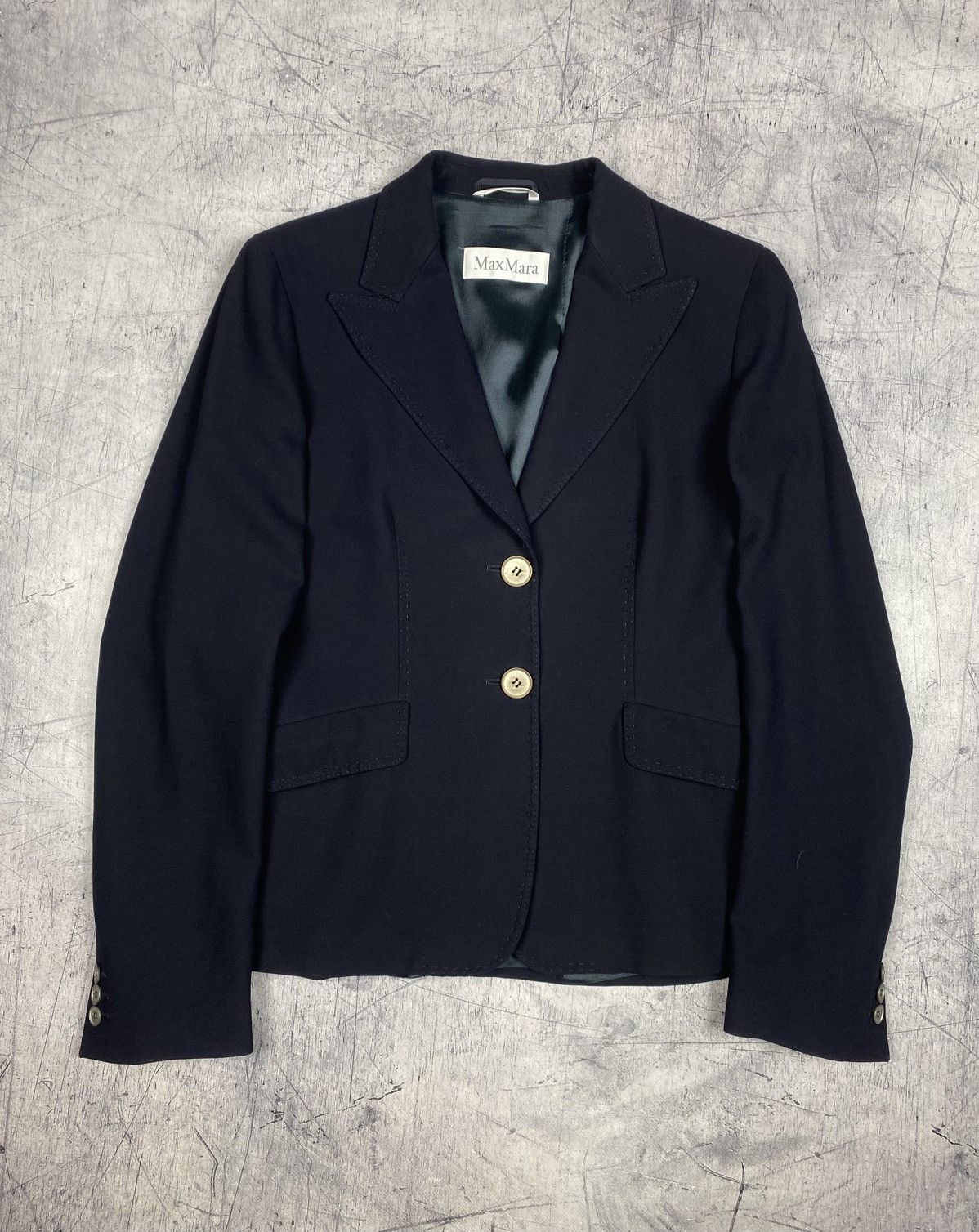 Max Mara Max Mara Black Virgin Wool Blazer Made in Italy Size M / US 6-8 / IT 42-44 - 2 Thumbnail