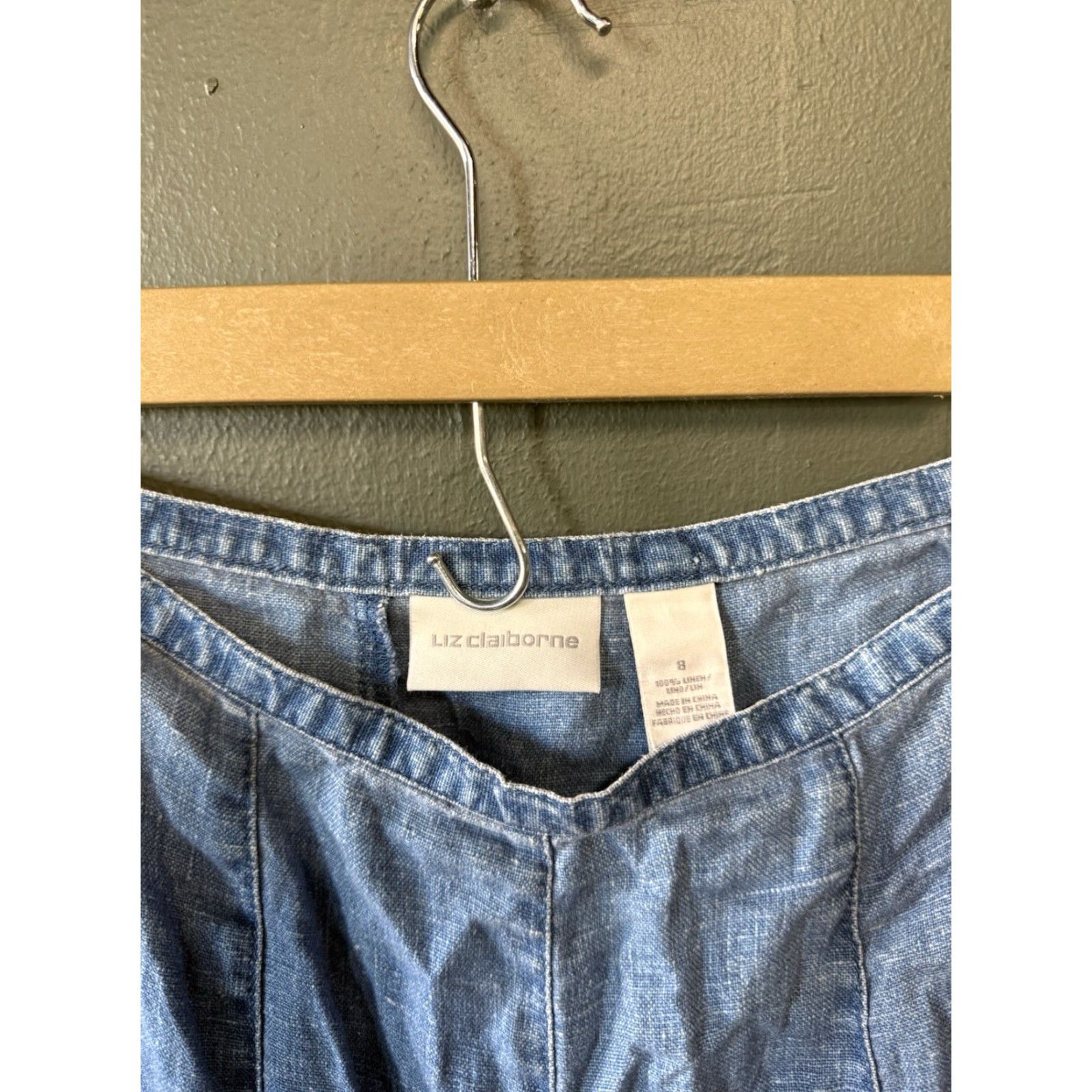 Liz Claiborne Liz Claiborne Skirt Women Blue Denim Linen Long Maxi Size 8 Size 30" / US 8 / IT 44 - 3 Thumbnail