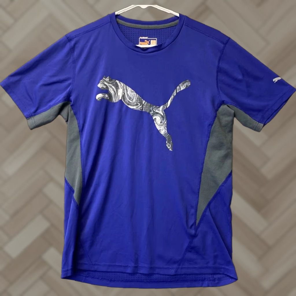 Puma PUMA Mens Shirt T-Shirt Activewear Lightweight Purple Gray S Adult Regular Logo Size US S / EU 44-46 / 1 - 1 Thumbnail