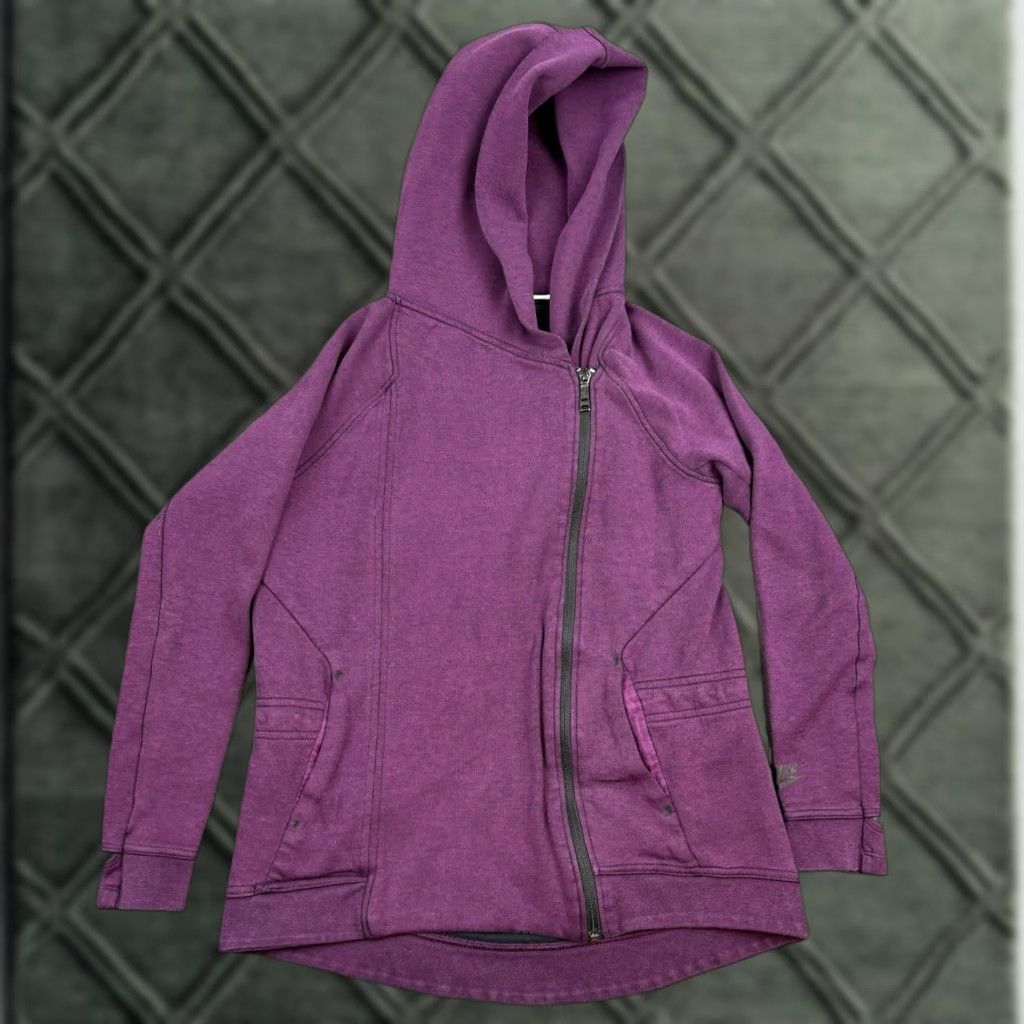 Nike Nike Tech Jacket Womens Small Purple Full Zip Hooded Fleece Cape Sportswear Jacket Size S / US 4 / IT 40 - 1 Thumbnail