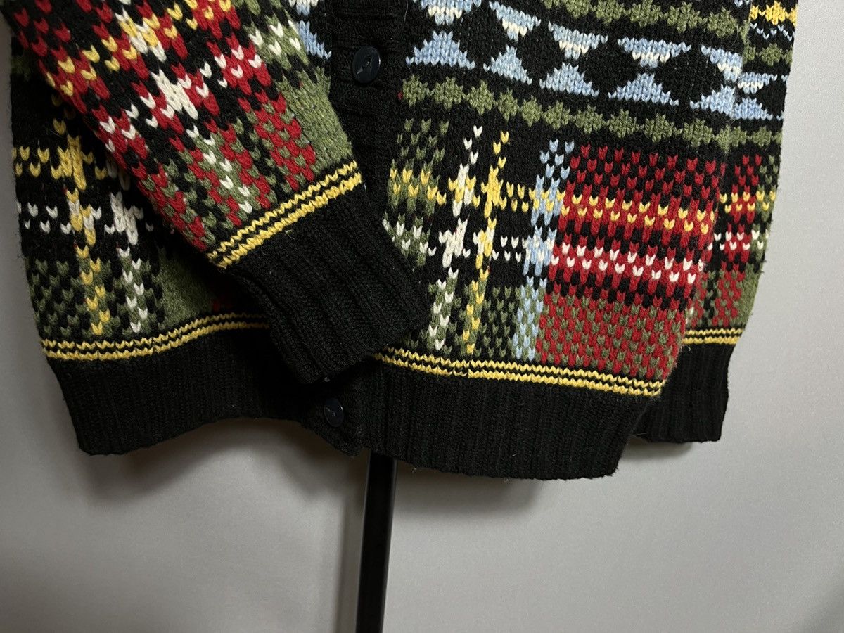 Designer Fred Perry Thick Chunky Knit Oversize Fairisle Cardigan Size S / US 4 / IT 40 - 7 Thumbnail