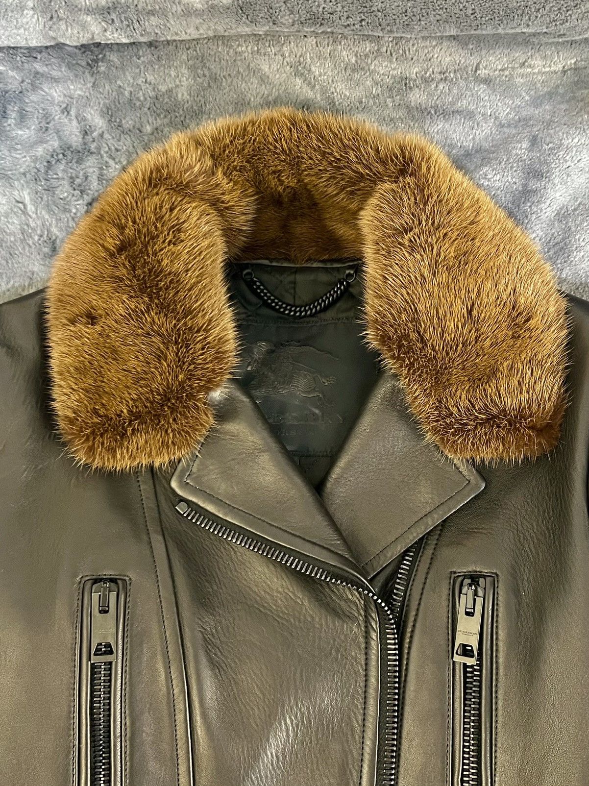 Burberry Prorsum 100% Authentic Burberry Prorsum Mink & Lambskin Biker Jacket Size S / US 4 / IT 40 - 2 Thumbnail