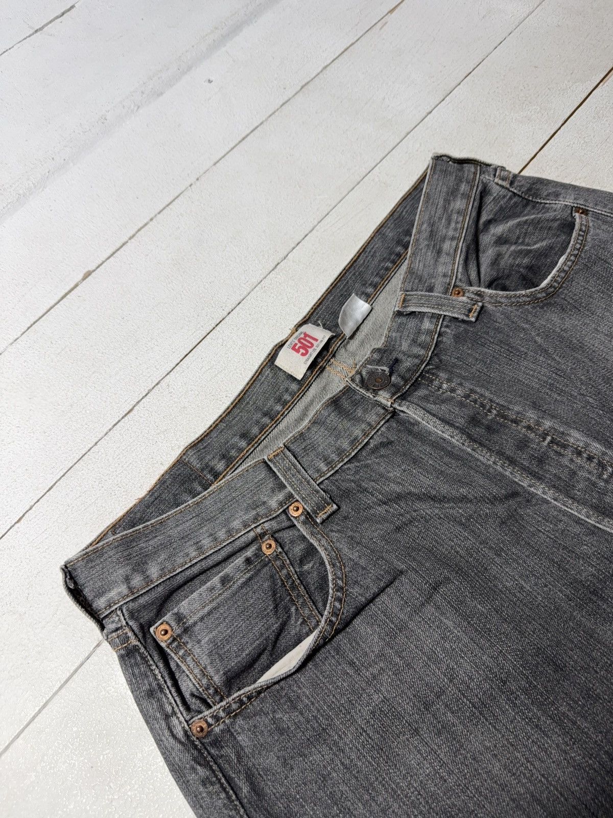 Levi's 00s Levi’s 501 Original Grey Jeans Button Fly Made in Mexico Size US 36 / EU 52 - 7 Thumbnail