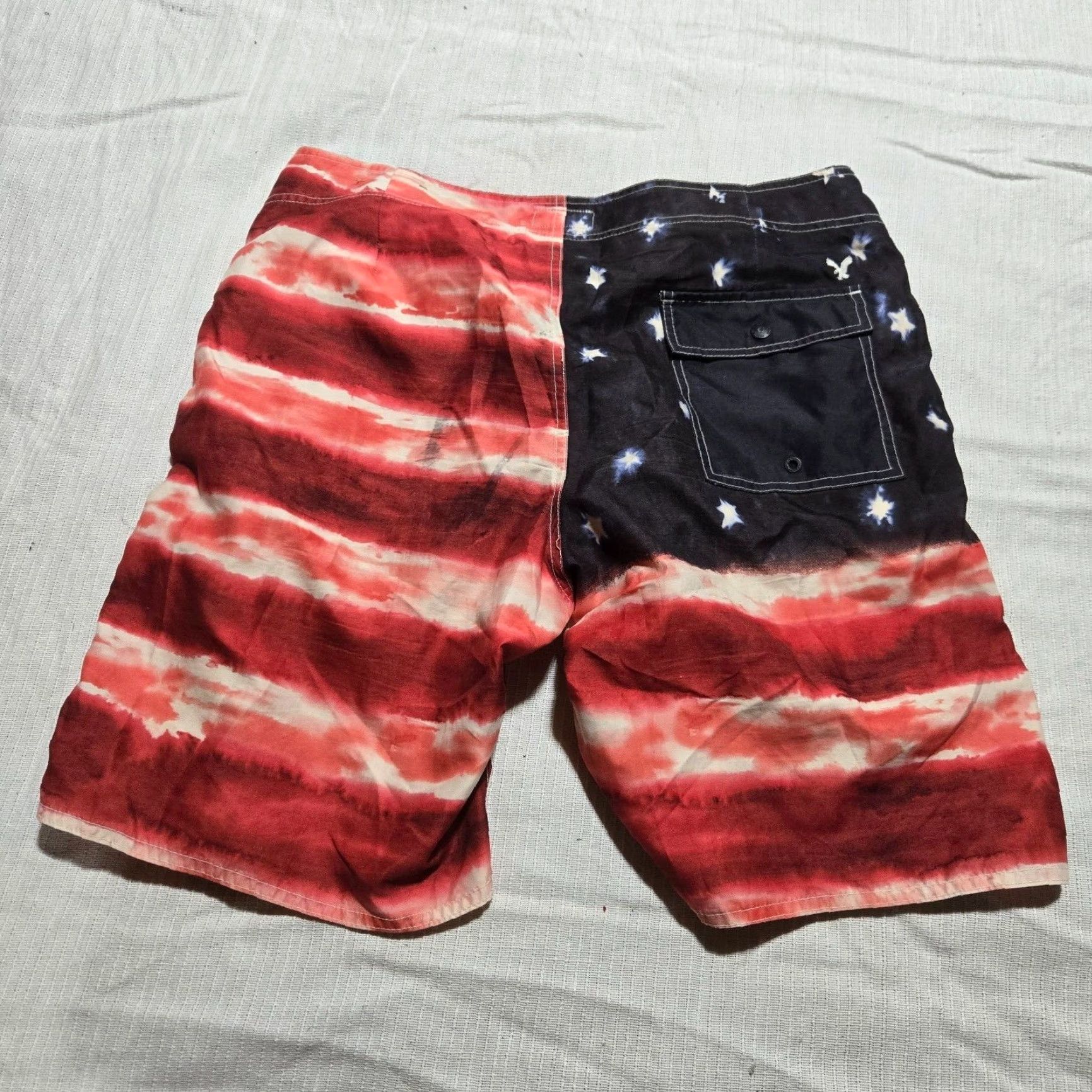 American Eagle Outfitters American Eagle Outfitters USA Flag Swim Trunks Adult Men's L Large Multicolor Polyester Trunks Bottom L Regular Men Size US 33 - 8 Thumbnail