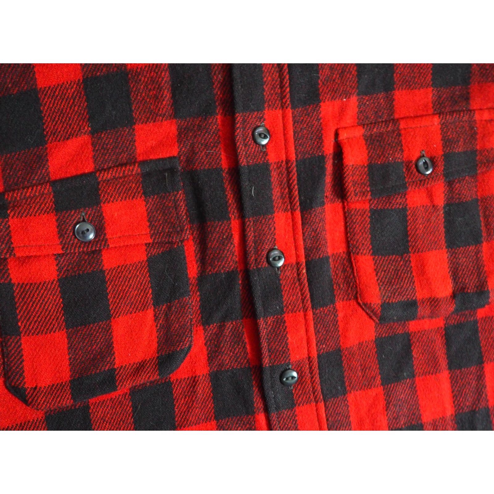 Vintage VTG 40s 50s Sportclad Penneys Wool Red Black Plaid Flannel Button Shirt Mens M Size US M / EU 48-50 / 2 - 4 Thumbnail