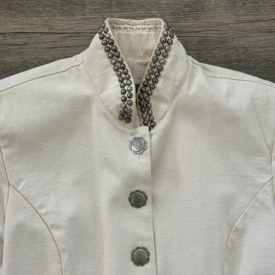 Double D Ranch Vintage Double D Ranch Western Studded White Jacket Size L / US 10 / IT 46 - 4 Thumbnail