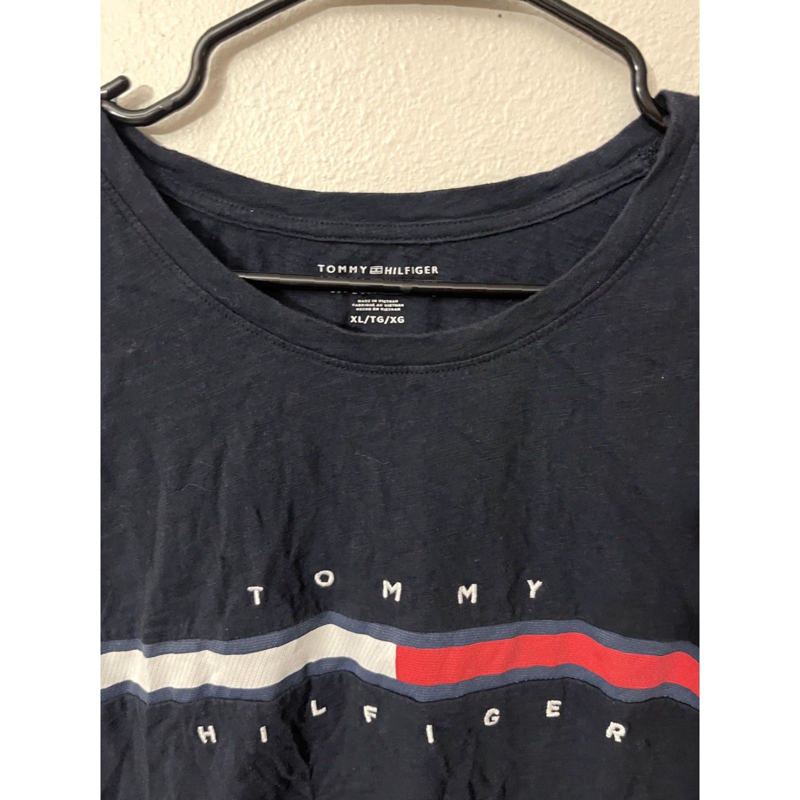Tommy Hilfiger VINTAGE Tommy Hilfiger Womens T-Shirt XL Blue Solid Short Sleeve Crew Neck Jersey Cotton Casual Size XL / US 12-14 / IT 48-50 - 3 Thumbnail