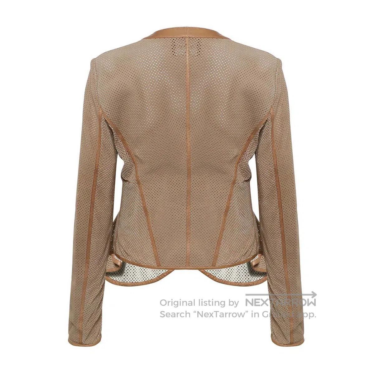 Emporio Armani Women's Perforated Leather Jacket.