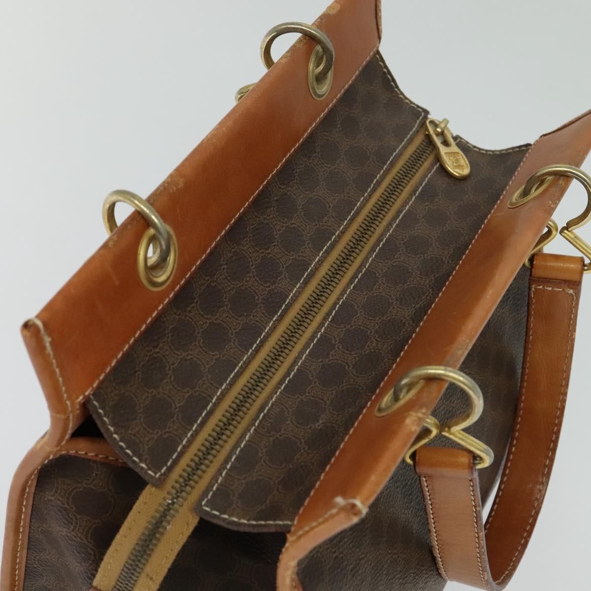 Celine CELINE Macadam Canvas Hand Bag Pvc Leather Brown Gold Size ONE SIZE - 6 Thumbnail