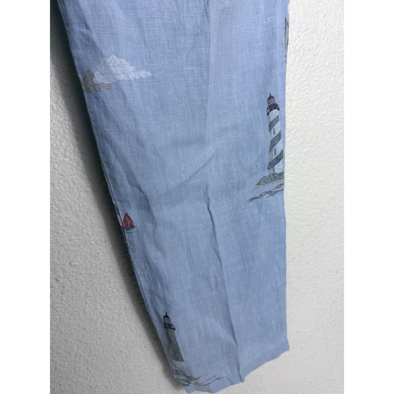 MILLY VINTAGE Valley Linen Pull On Pants Blue M Women Size 32" / US 10 / IT 46 - 4 Thumbnail