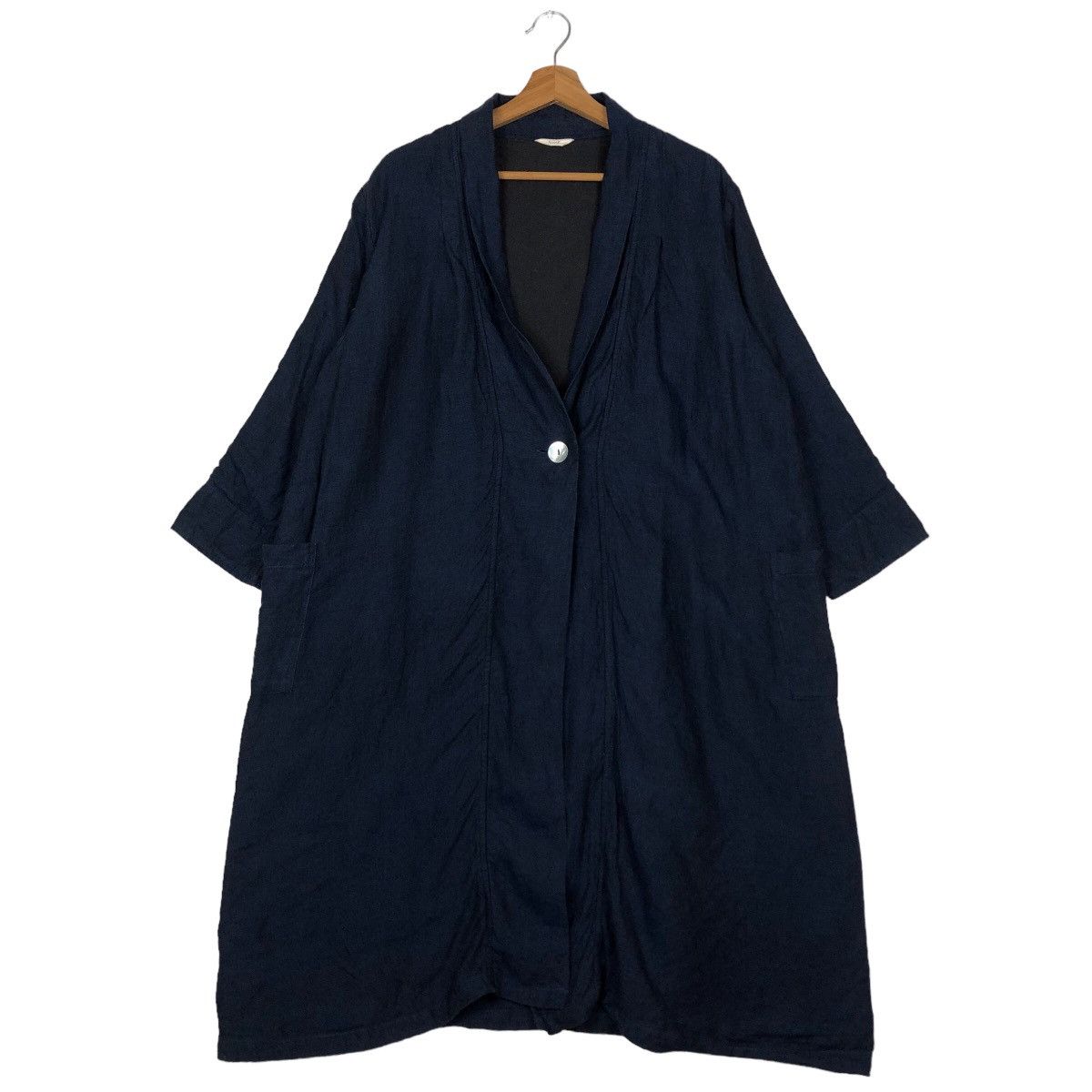 Issey Miyake 🔥Rich Black Long Jacket Double Breast Inspire Issey Miyake Size US M / EU 48-50 / 2 - 1 Thumbnail