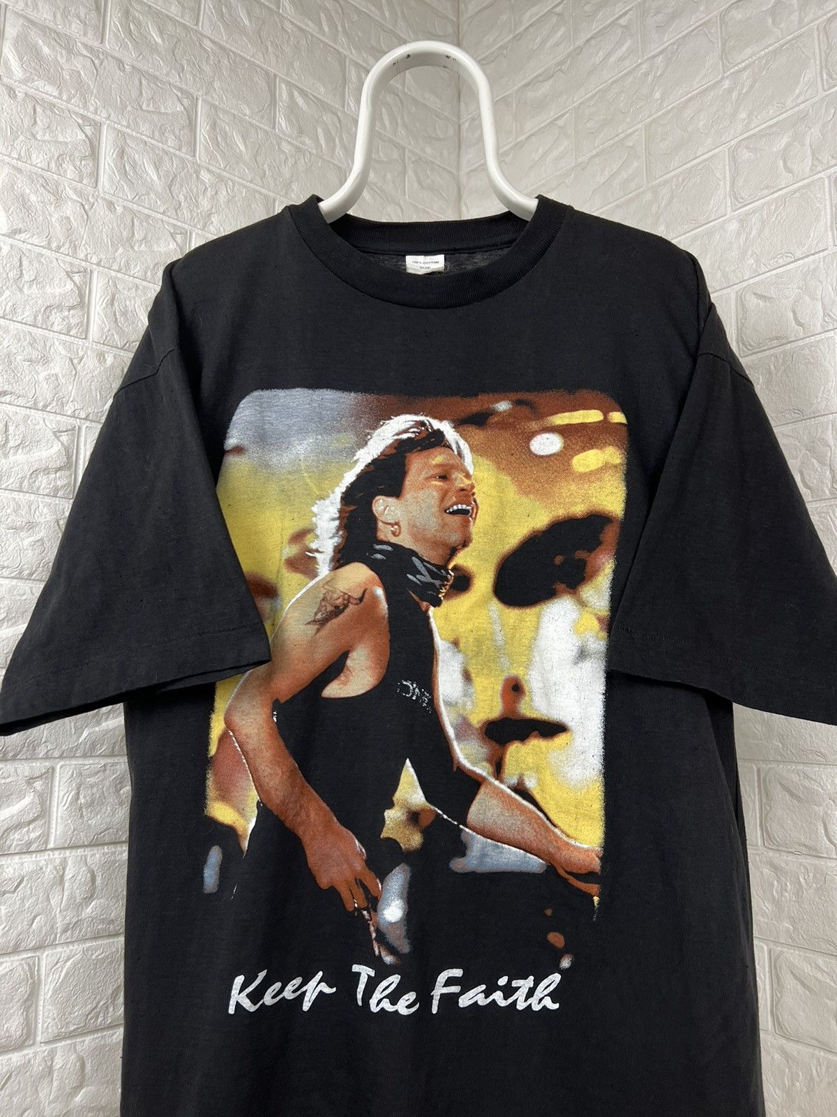 Band Tees × Bon Jovi × Vintage Vintage Bon Jovi Keep The Faith Tee Size US XL / EU 56 / 4 - 2 Thumbnail
