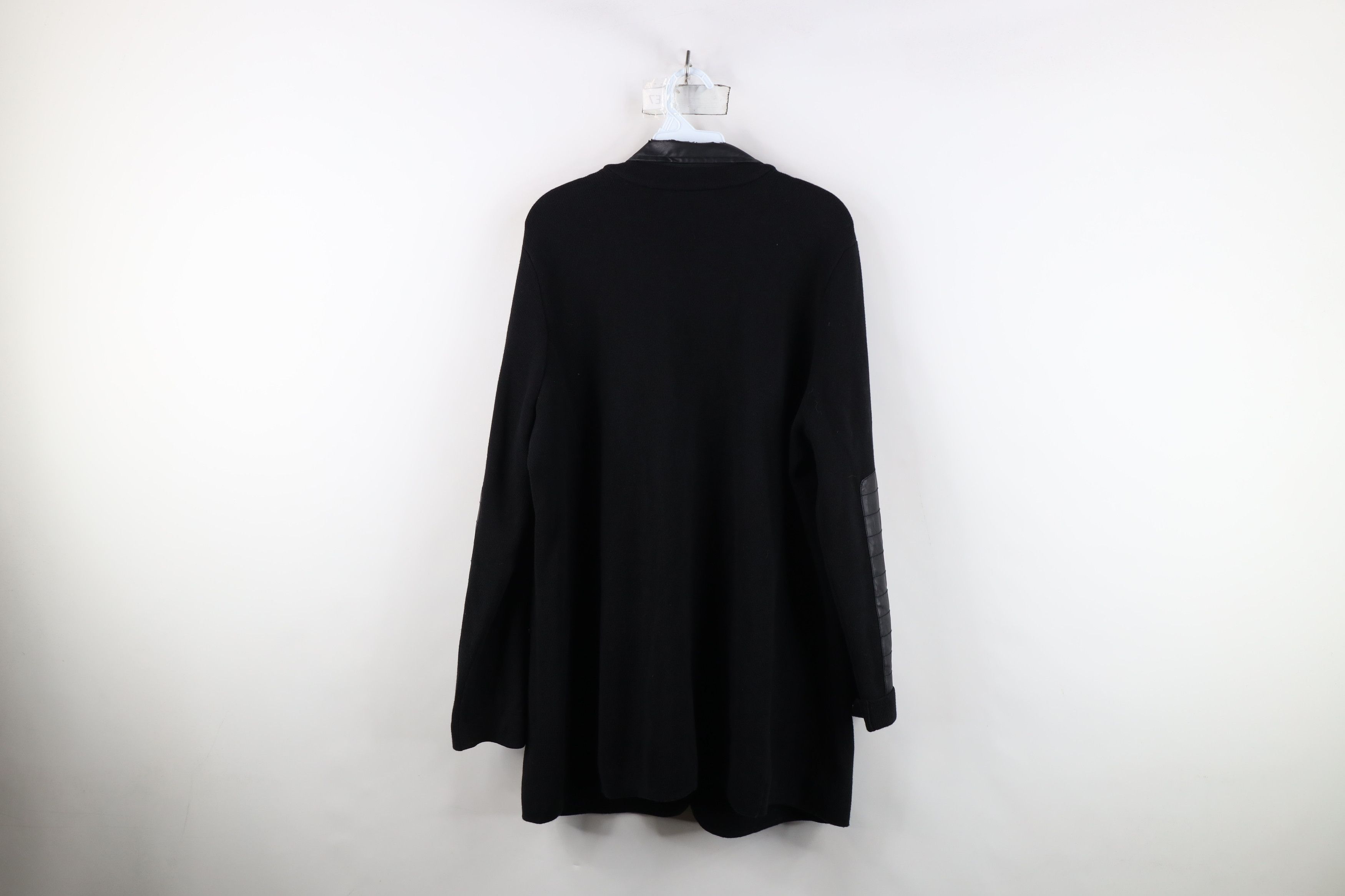 Ralph Lauren Vintage Ralph Lauren Faux Leather Trim Knit Blazer Jacket Size XL / US 12-14 / IT 48-50 - 14 Thumbnail
