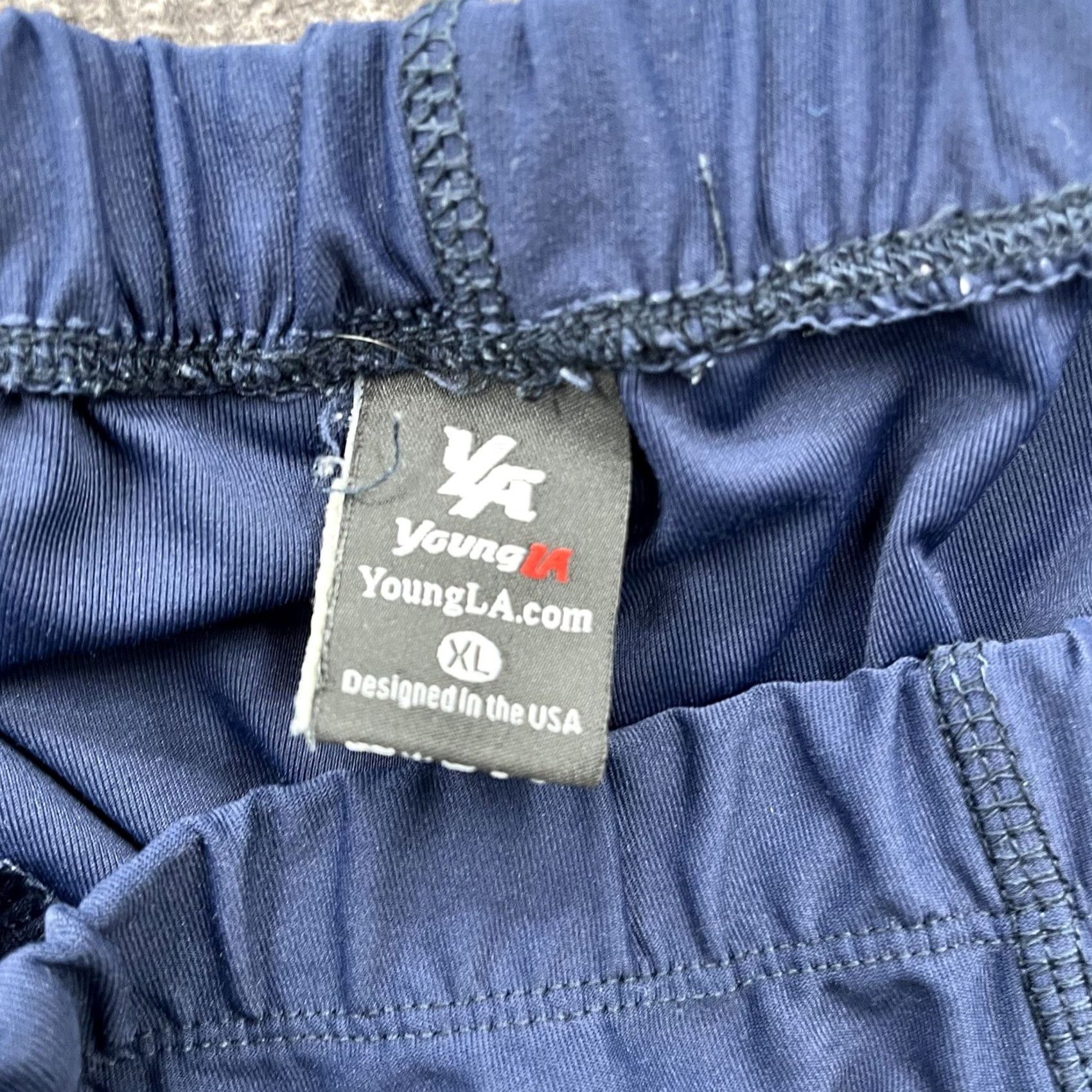 YoungLA Young LA Men Shorts XL Blue Polyester Athletic Beach Outdoor 5-Pocket Inseam 9in Regular Fit Size US 36 / EU 52 - 4 Thumbnail