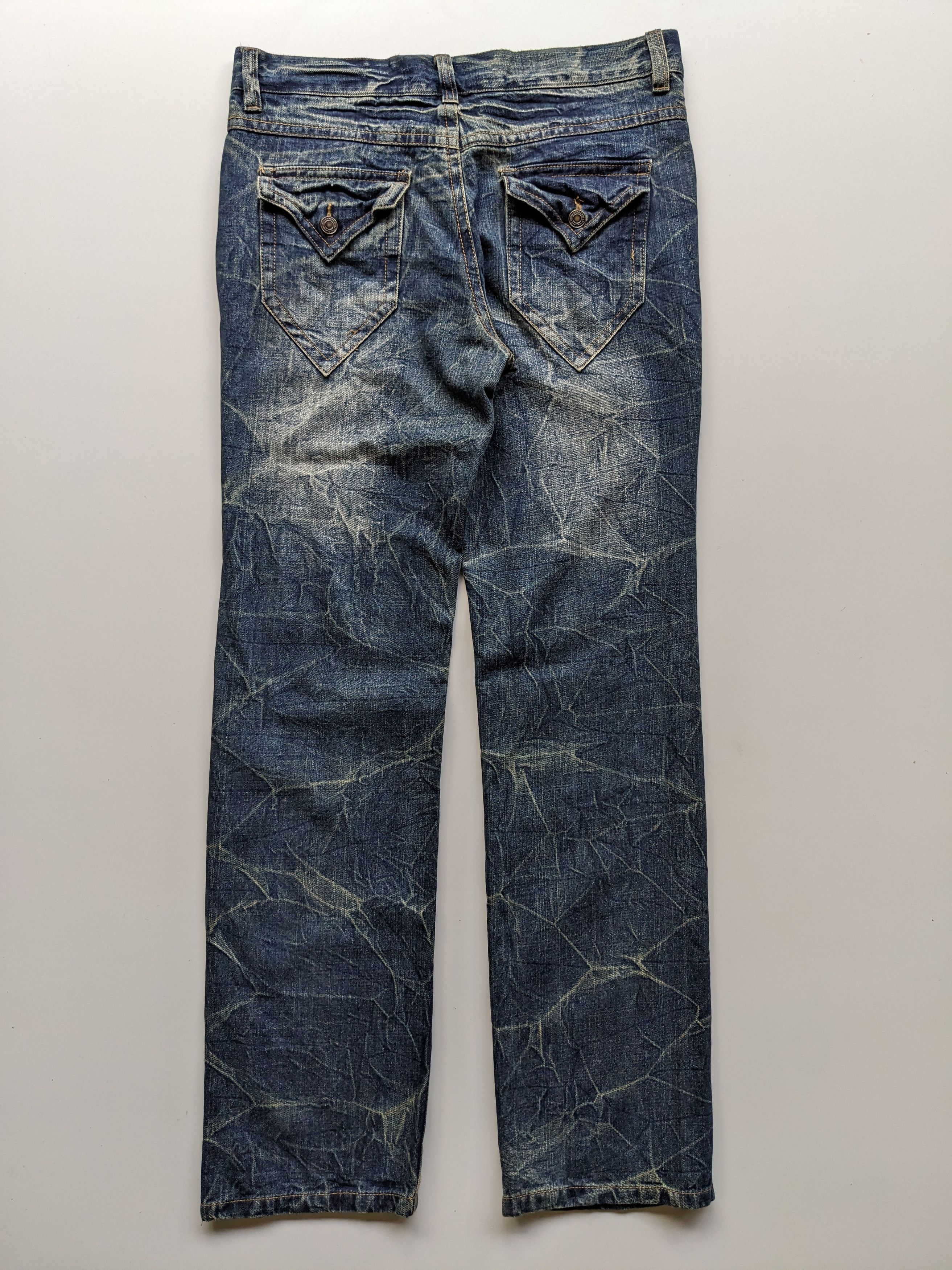 Japanese Brand Japanese brand honeycomb faded clawmark jeans Size US 35 - 3 Thumbnail