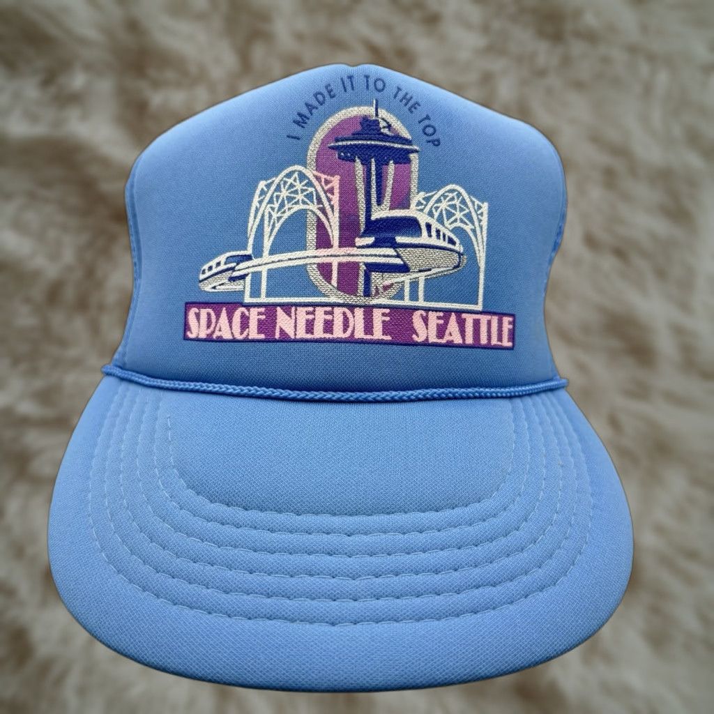 Needles Space Needle Seattle I Made It To The Top Snapback Hat Trucker Rope Blue Adjustable Men Cap 90s Style Embroidered Hat Size US M / EU 48-50 / 2 - 1 Thumbnail