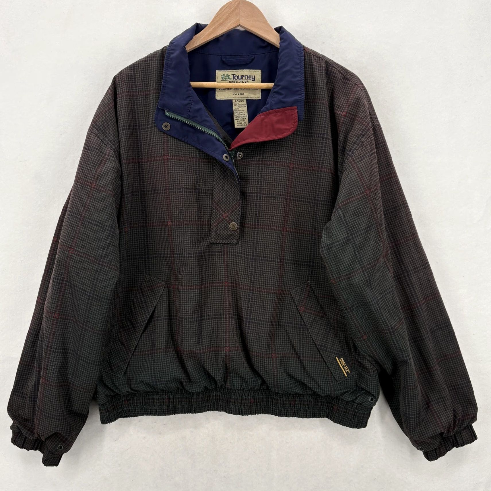 Vintage VINTAGE Tourney Gore-Tex Jacket Womens Extra Large Plaid Pullover Golf Anorak Size XL / US 12-14 / IT 48-50 - 2 Thumbnail