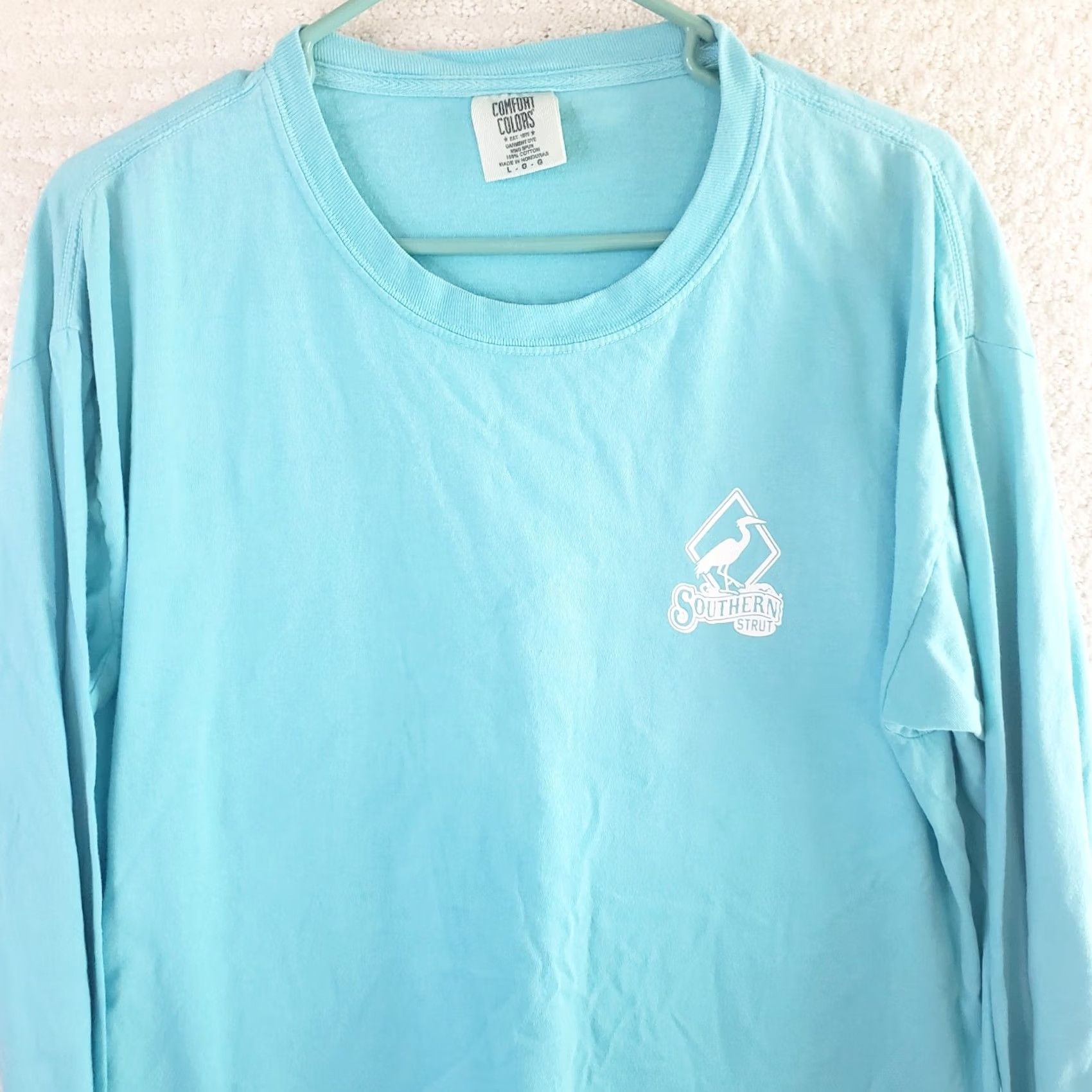AQUA Southern Strut Lab Puppy Aqua Blue Long Sleeve Shirt Mens Women Size L / US 10 / IT 46 - 3 Thumbnail