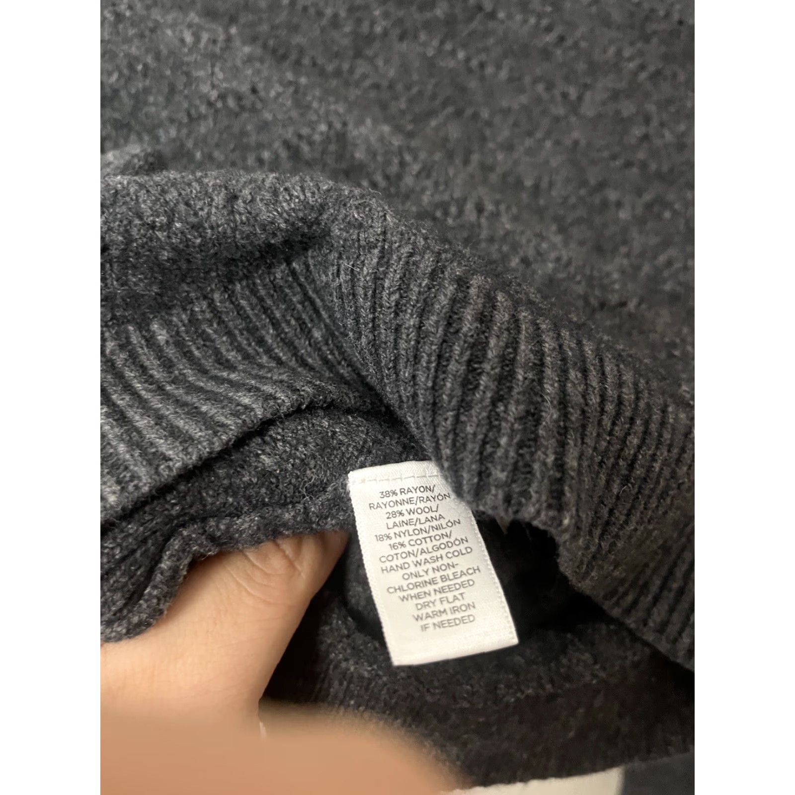Loft VINTAGE LOFT Sweater Shirt Women M Gray Wool Cotton Pullover Long Sleeve Round Neck Classic Geometric 90s Fall Women Size M / US 6-8 / IT 42-44 - 4 Thumbnail