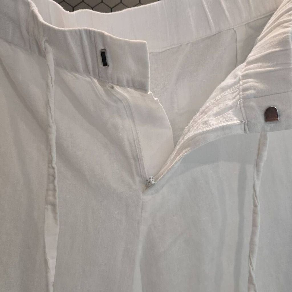 Liz Claiborne Liz Claiborne White Linen/ Rayon Pants Tie At Waist. Size XL Size 38" / US 16 / IT 52 - 5 Thumbnail