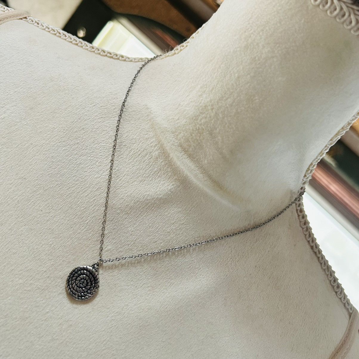 Handmade Handcrafted dual sided rope design pendant on chain necklace Size ONE SIZE - 1 Thumbnail