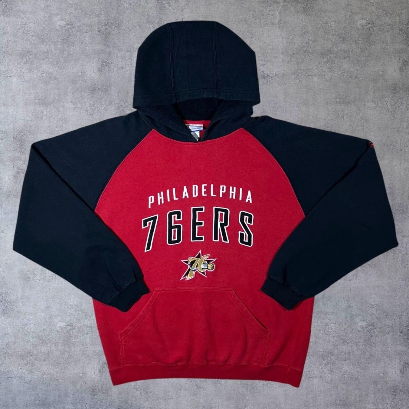 Reebok Reebok NBA Philadelphia 76ers Basketball Embroidered Black Red Hoodie Large Mens L Pullover Size US L / EU 52-54 / 3 - 2 Thumbnail
