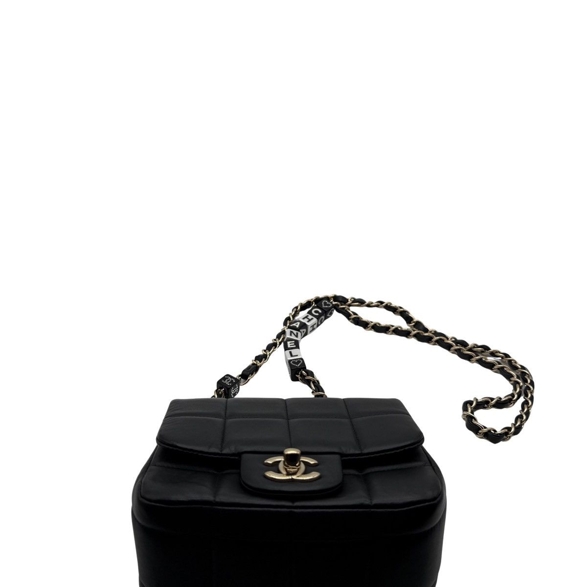 Chanel Chanel Monaco Mini Square Flap Bag Black Lambskin Size ONE SIZE - 4 Thumbnail