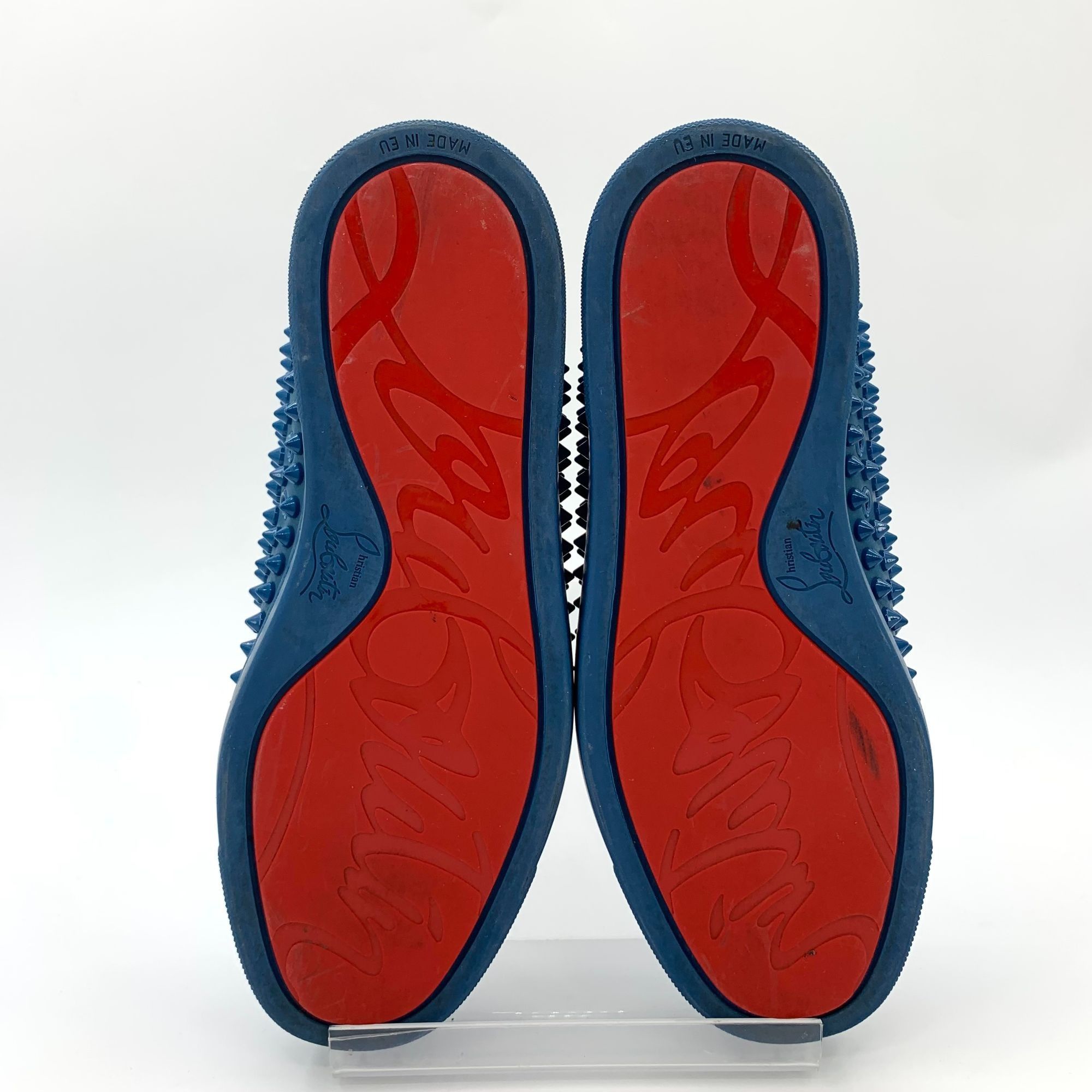 Christian Louboutin Christian Louboutin Blue Studded High-Top Lace-Up Sneakers ( Size US 7 / EU 40 - 6 Thumbnail