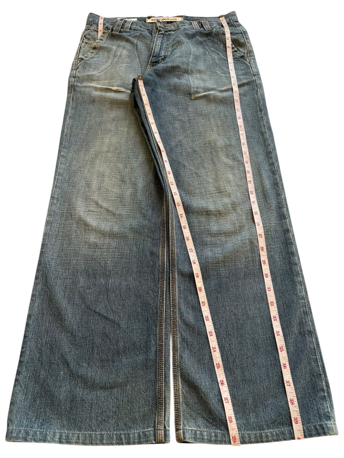 DKNY × Donna Karan Vintage DKNY Mud Wash Distressed Loose Baggy Jeans Size US 32 / EU 48 - 14 Thumbnail