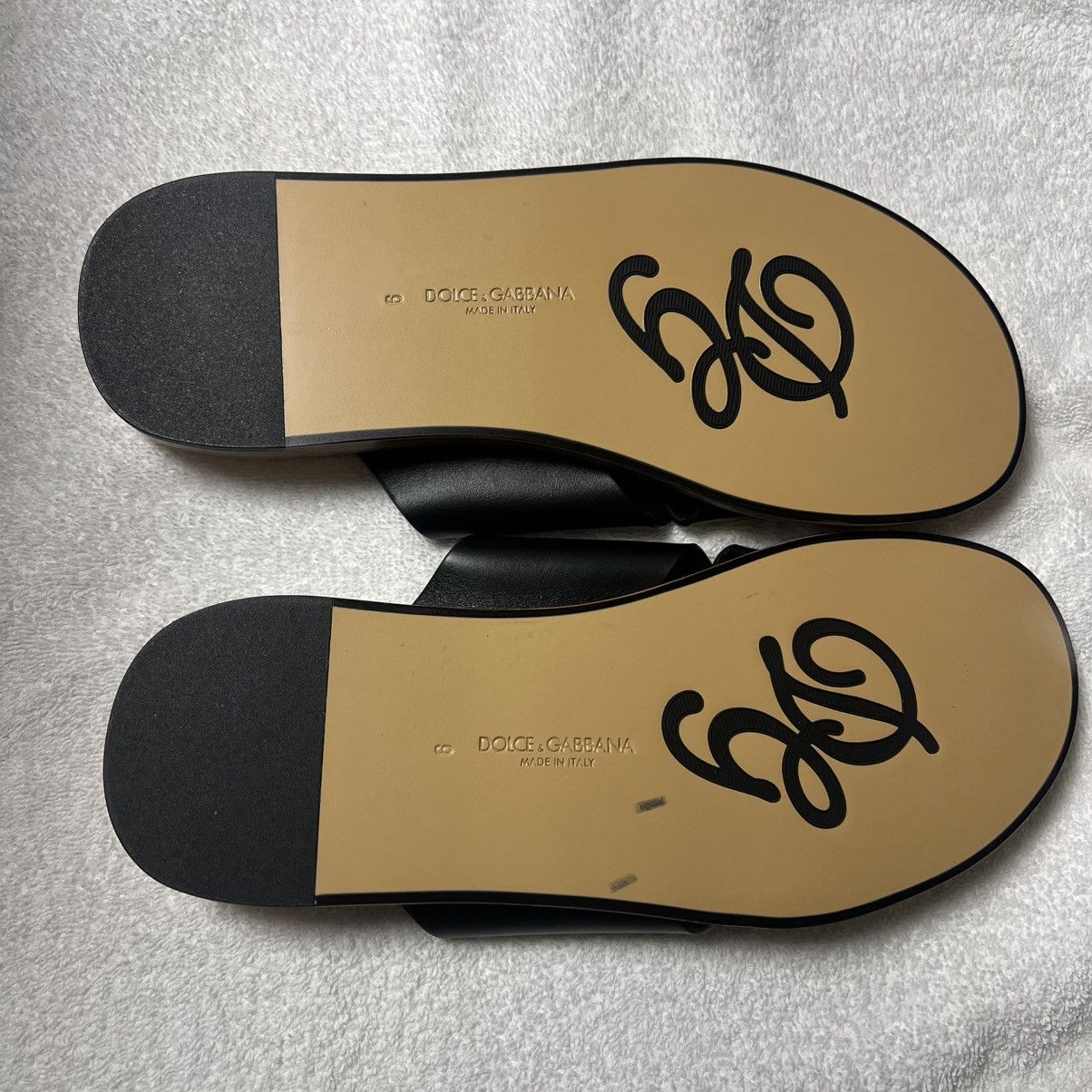 Dolce & Gabbana Dolce & Gabbana Men’s Leather Slides Size US 9 / EU 42 - 3 Thumbnail
