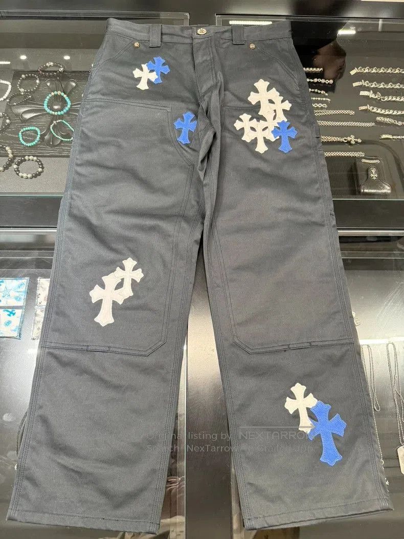 Chrome Hearts Chrome Hearts Blue White Cargo Pants. Size US 34 / EU 50 - 1 Thumbnail