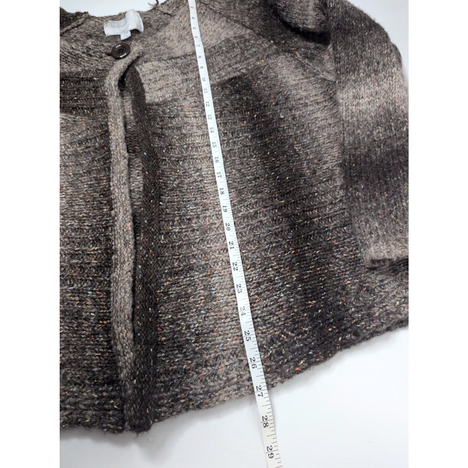 Avenue Avenue Cardigan Sweater One Button Plus Size 22/24 Brown Ombre Knit Crew Neck Long Sleeve Women Vintage: No Size 3XL / US 20-22 - 6 Thumbnail
