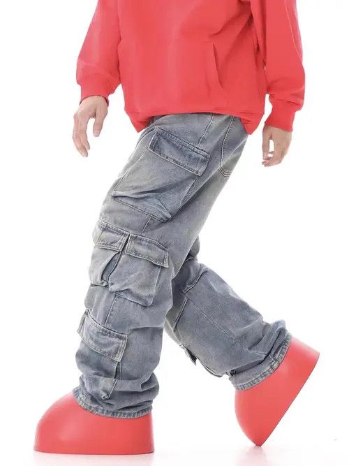 VIBE Vintage washed multi-pocket cargo jeans Size US 32 / EU 48 - 7 Thumbnail
