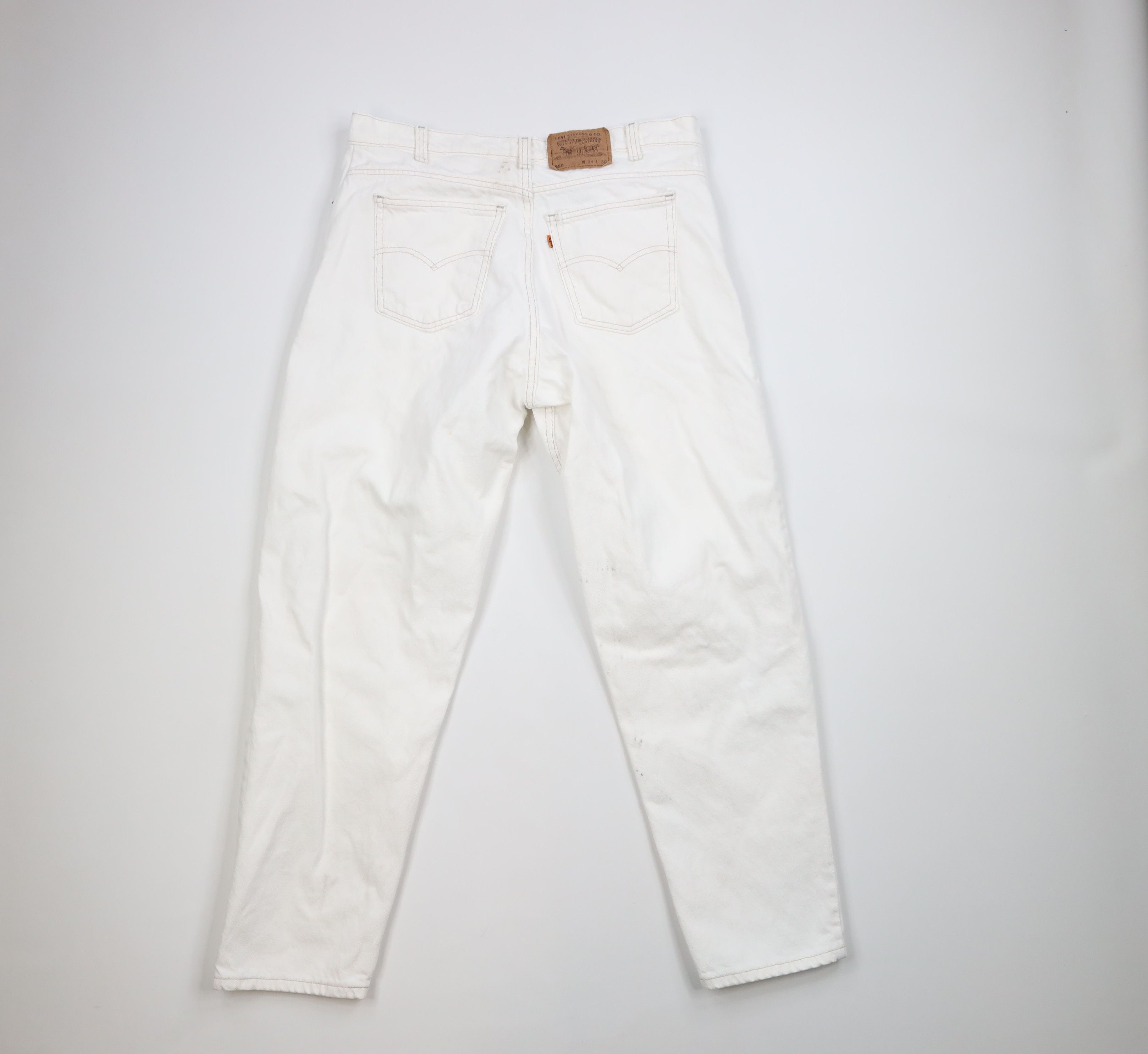 Levi's × Vintage Vintage 90s Levis 550 Orange Tab Fit Tapered Leg Jeans White Size 38 - 11 Thumbnail