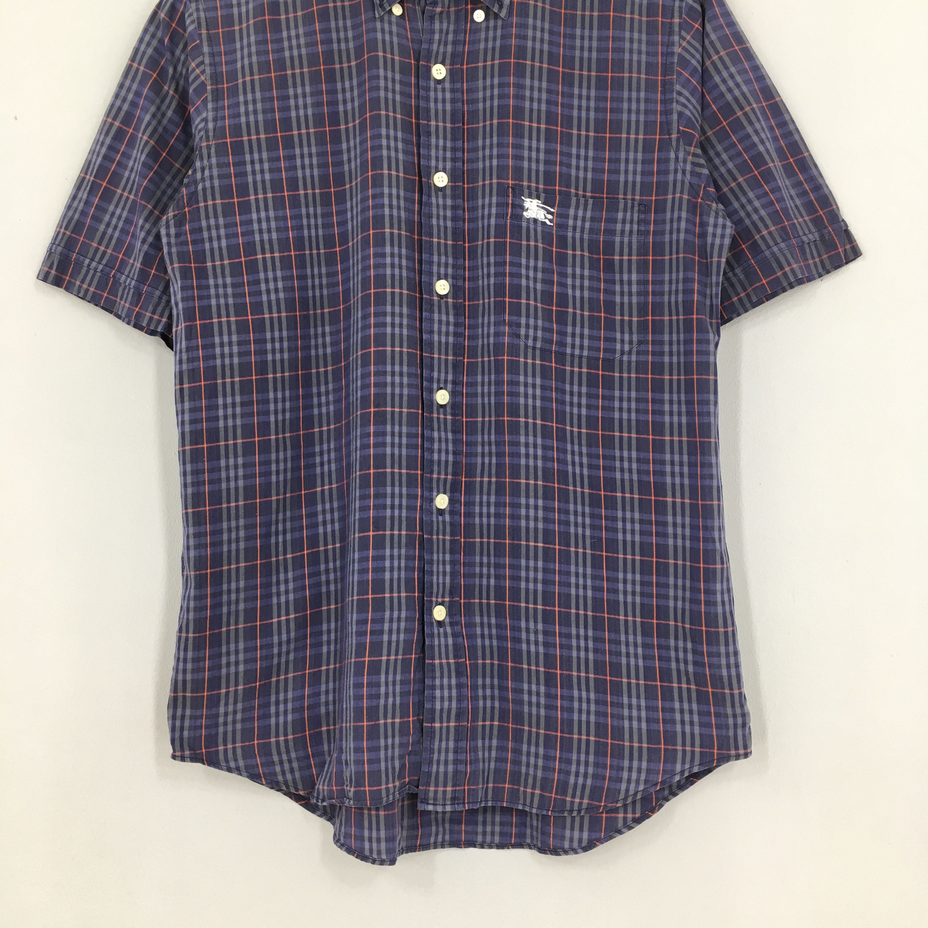 Burberry × Burberry Prorsum × Vintage Vintage 90s Burberrys Nova Check Blue Button Up Shirt Small Size US S / EU 44-46 / 1 - 3 Thumbnail