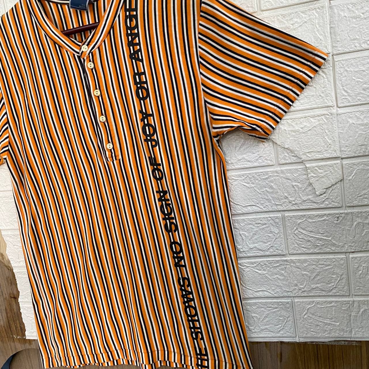 If Six Was Nine × Japanese Brand × PPFM Vintage PPFM Stripe half button tee Size US S / EU 44-46 / 1 - 5 Thumbnail