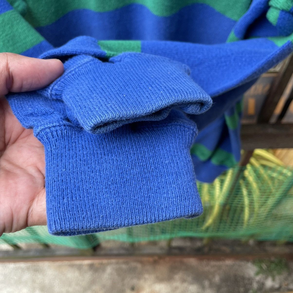 Benetton 🔥Vintage Benetton Embroidered Spellout Striped Sweatshirts Size US M / EU 48-50 / 2 - 8 Thumbnail