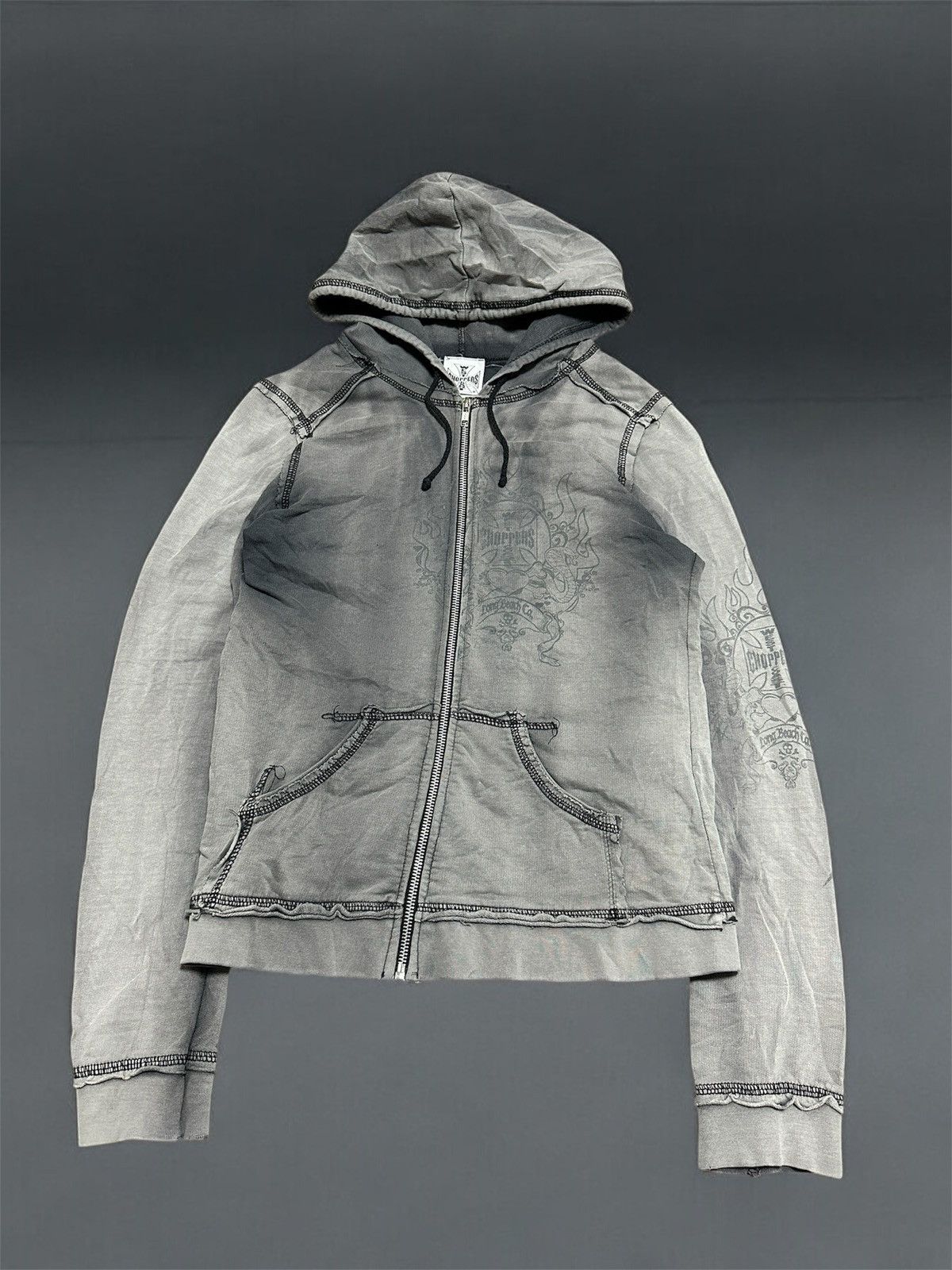 Vintage × West Coast Choppers Vintage West Coast Choppers Distressed Style Zip Hoodie Size M / US 6-8 / IT 42-44 - 2 Thumbnail